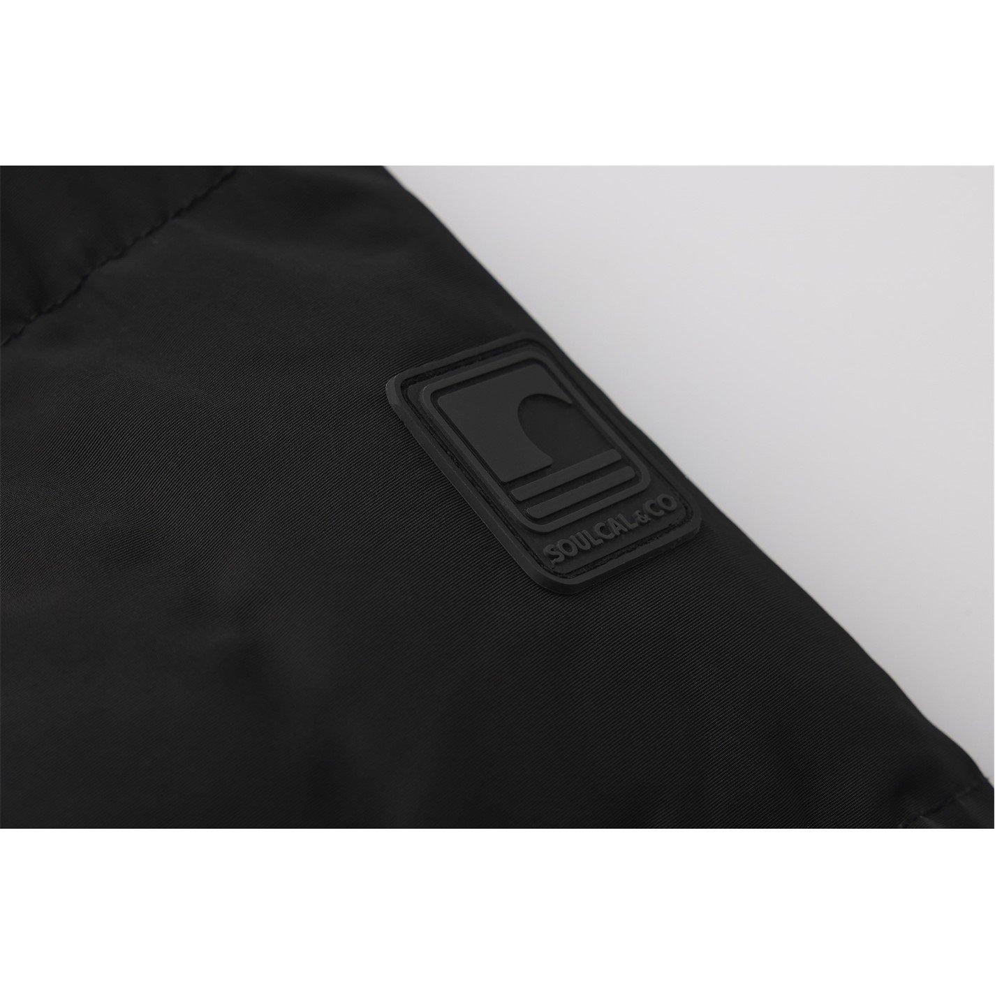 Nero - SoulCal - 2 Zip Bubble Faux Fur Trim Fleece Lined Short Puffer Jacket - 4