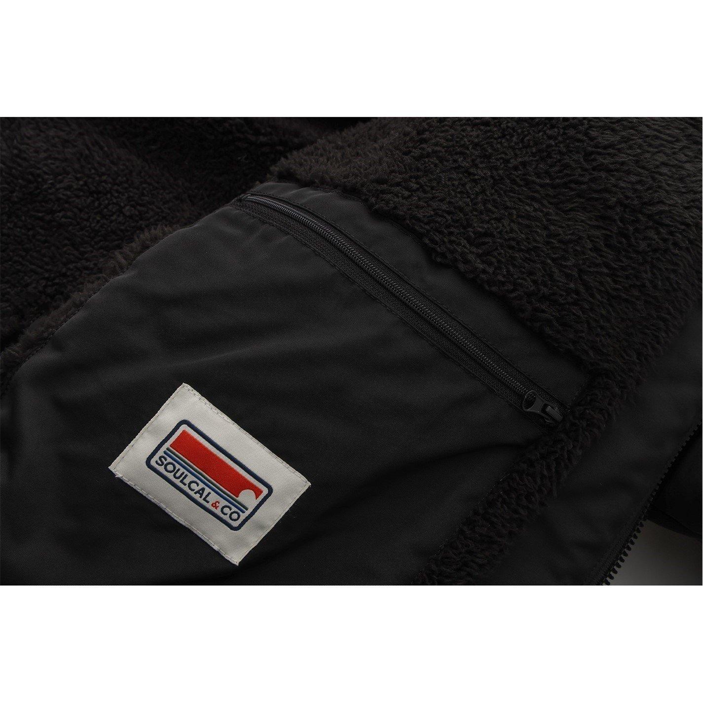 Nero - SoulCal - 2 Zip Bubble Faux Fur Trim Fleece Lined Short Puffer Jacket - 9