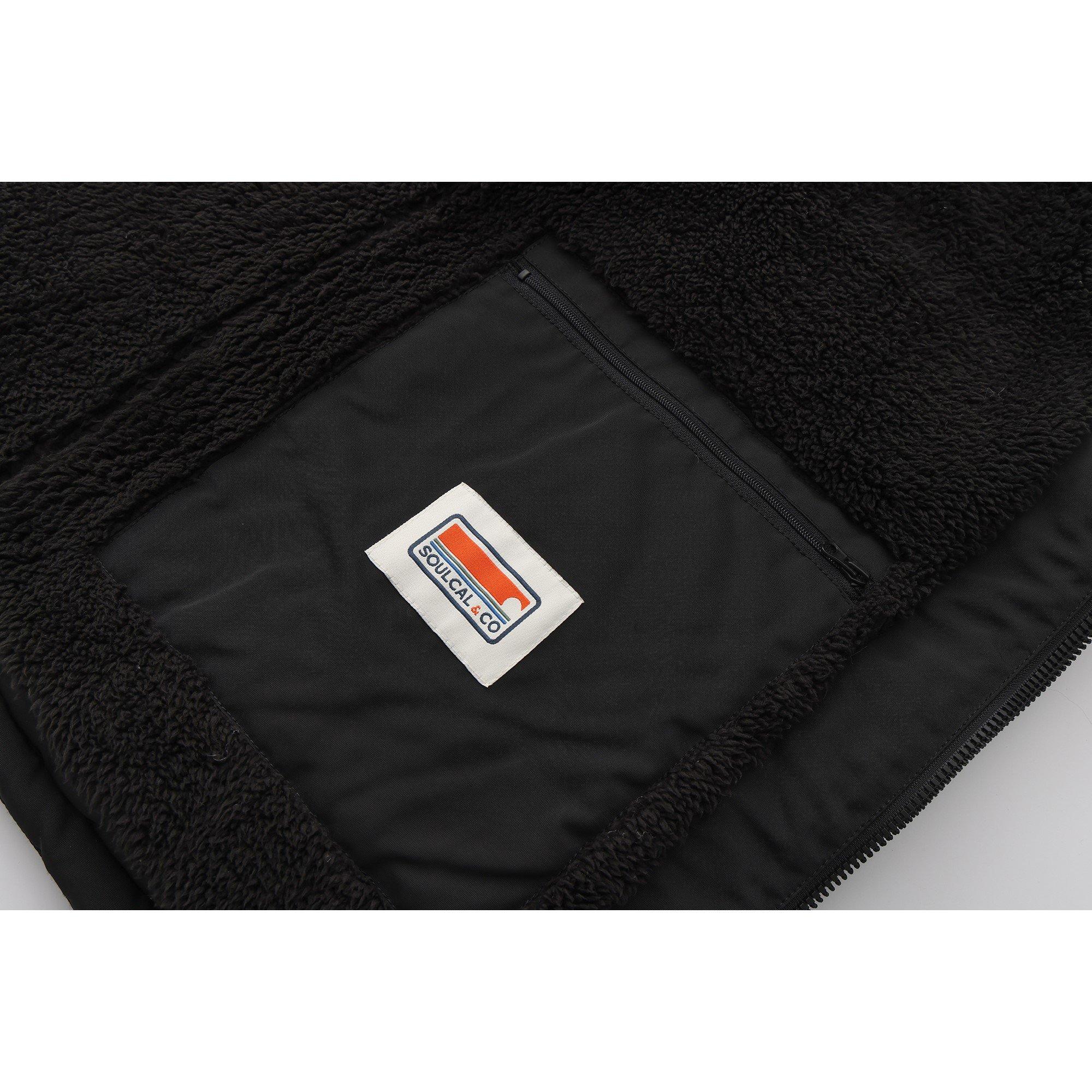 Preto - SoulCal - 2 Zip Double Layered Sherpa Lined Hooded Gilet - 9