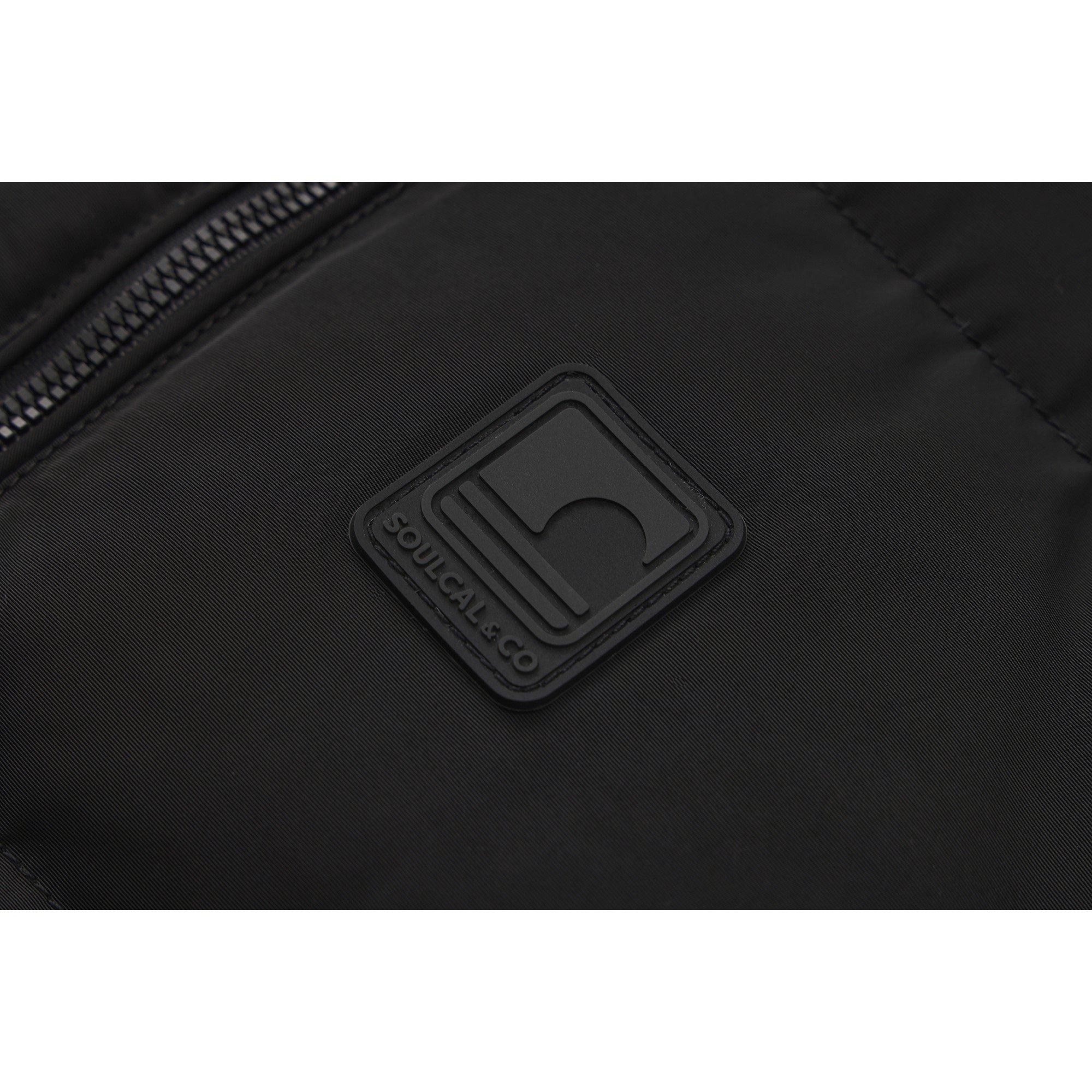 Preto - SoulCal - 2 Zip Double Layered Sherpa Lined Hooded Gilet - 6