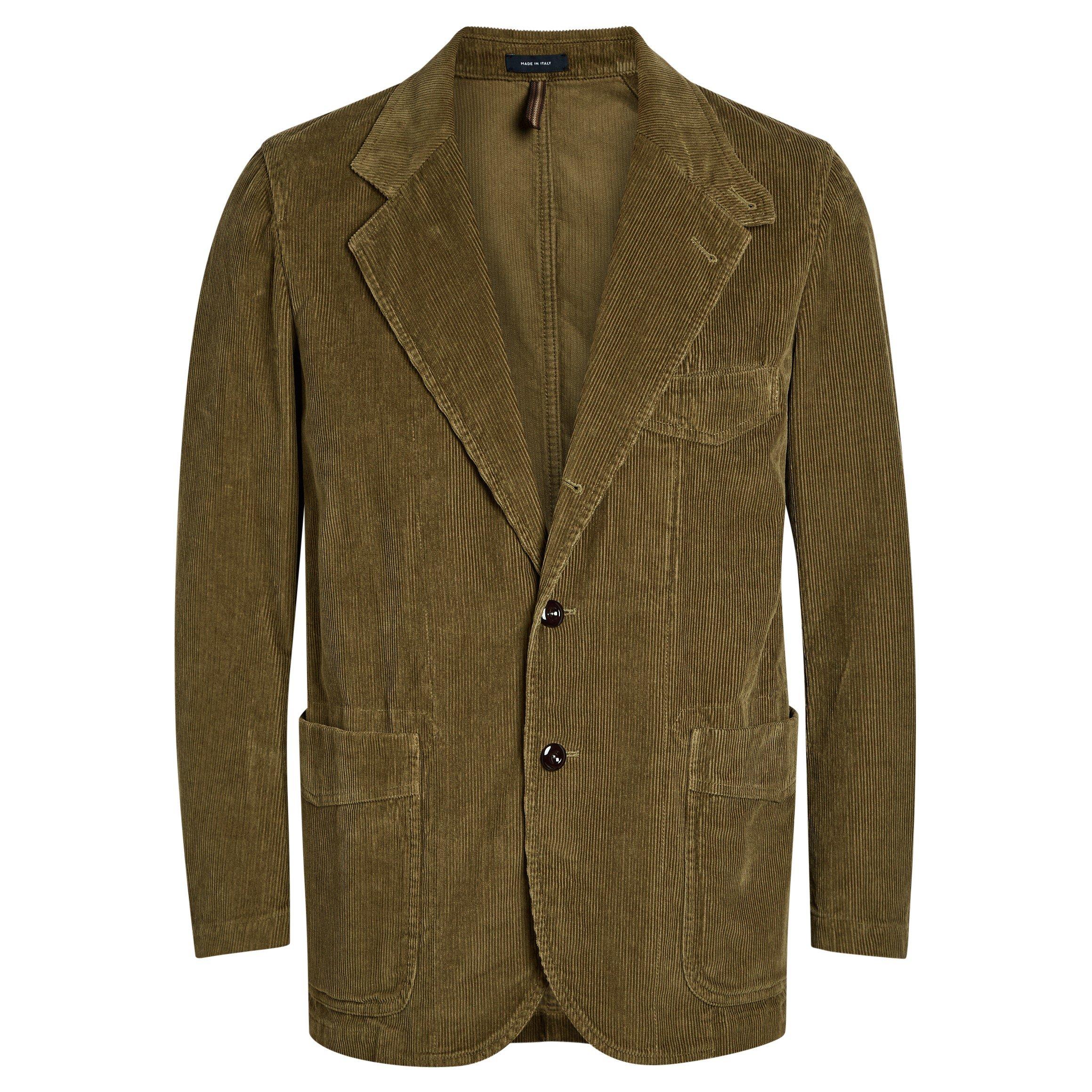 KHAKI - Drakes - Men's Field Cotton Corduroy Blazer - 1