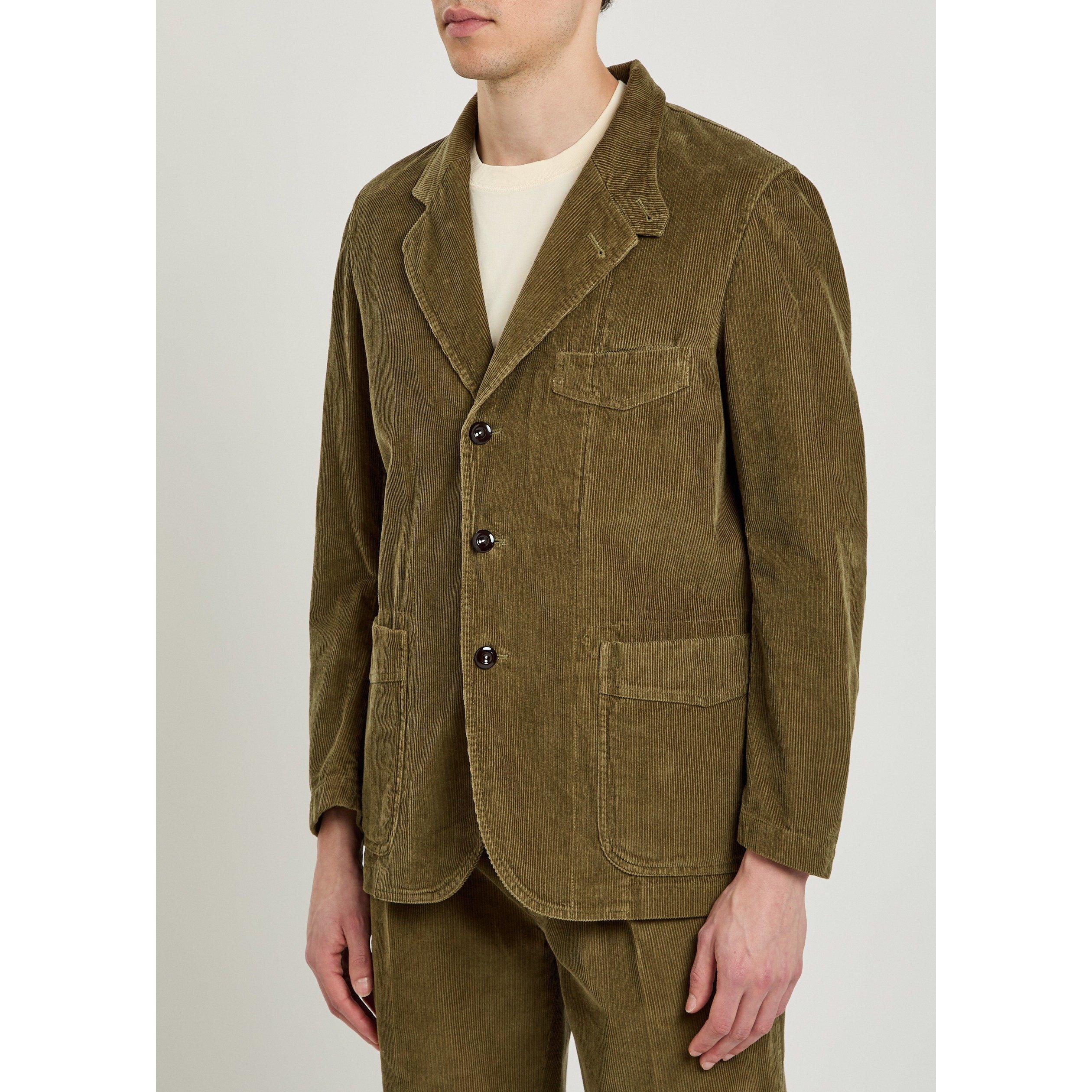 KHAKI - Drakes - Men's Field Cotton Corduroy Blazer - 2
