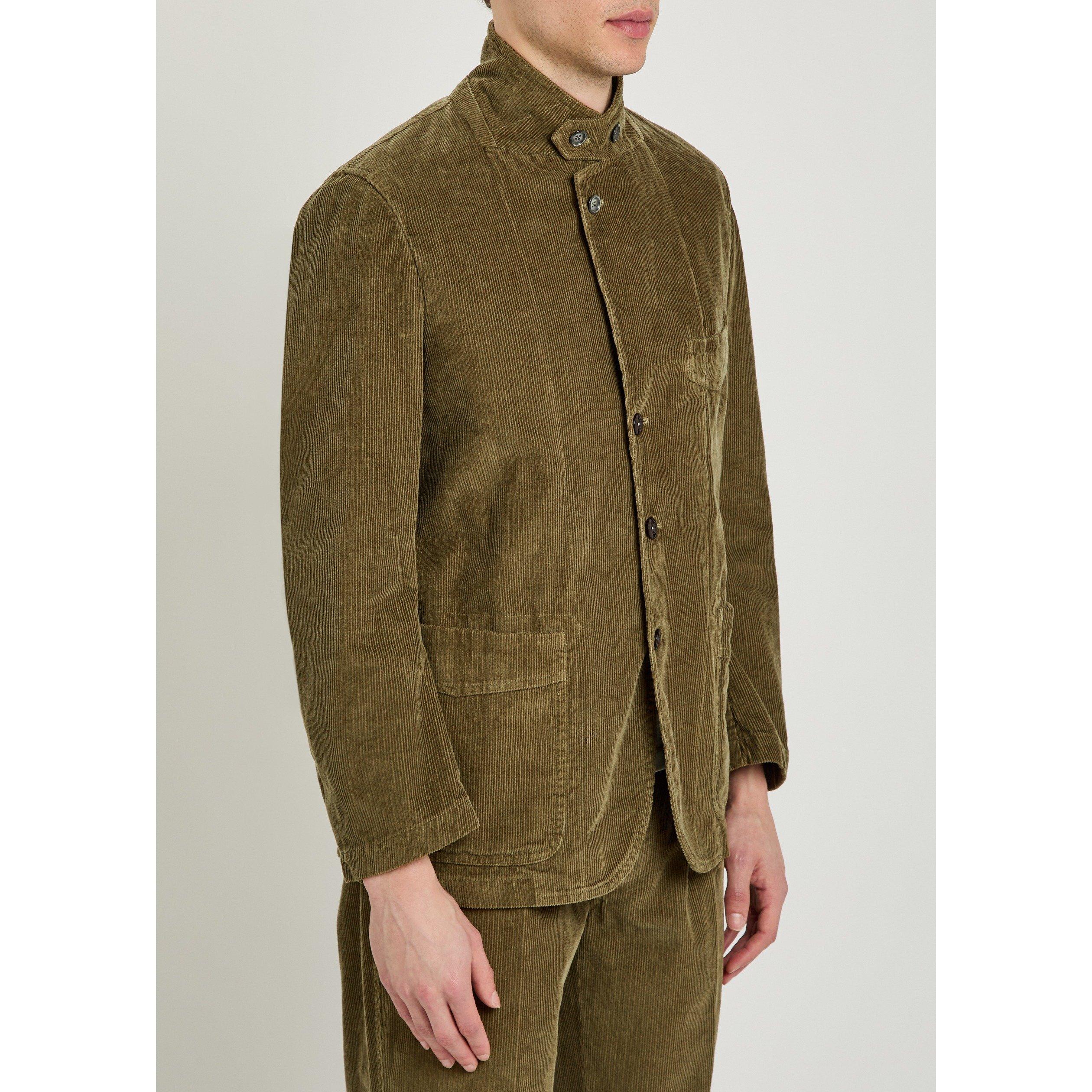 KHAKI - Drakes - Men's Field Cotton Corduroy Blazer - 5