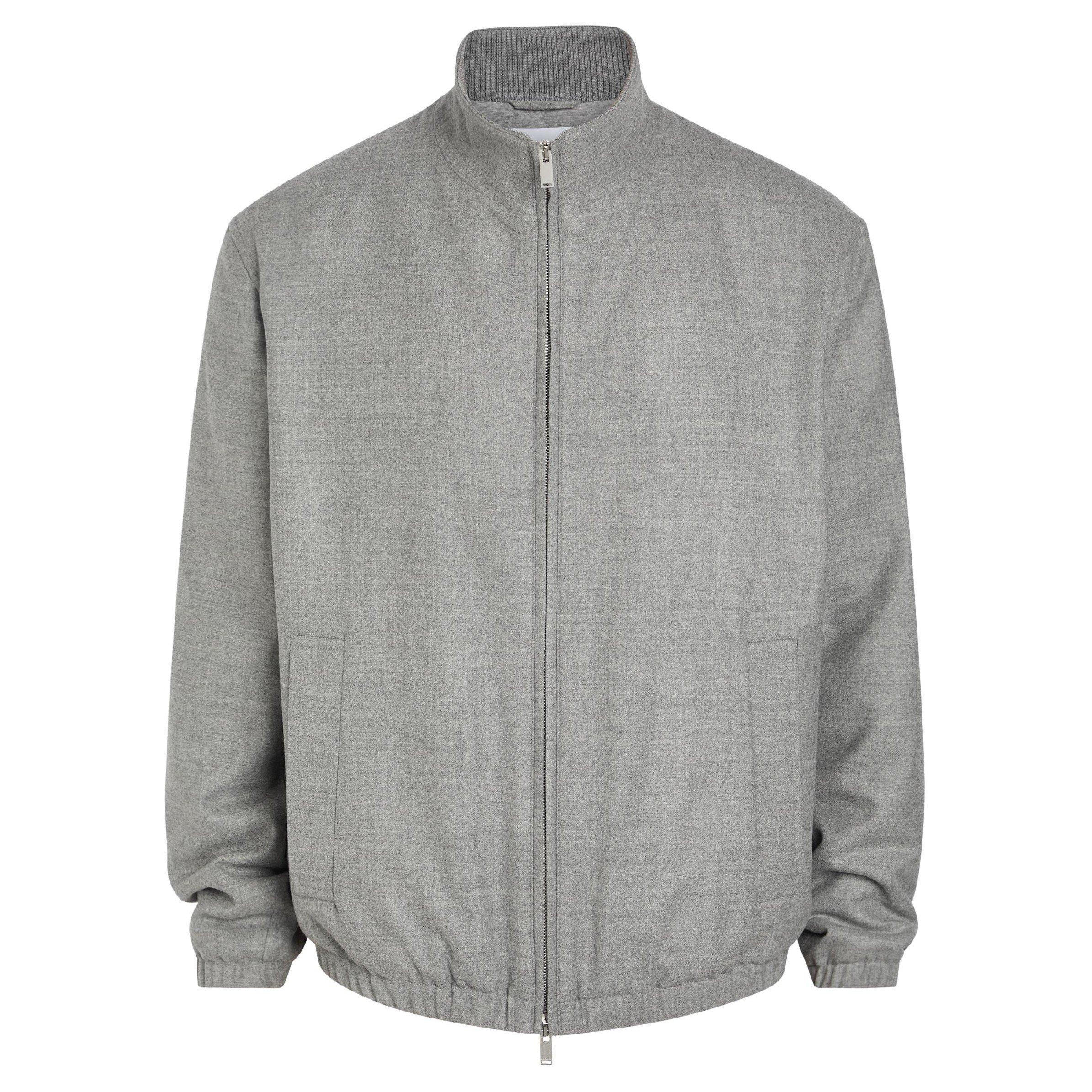 GREY - Lardini - Men's Wool Bomber Jacket - 1