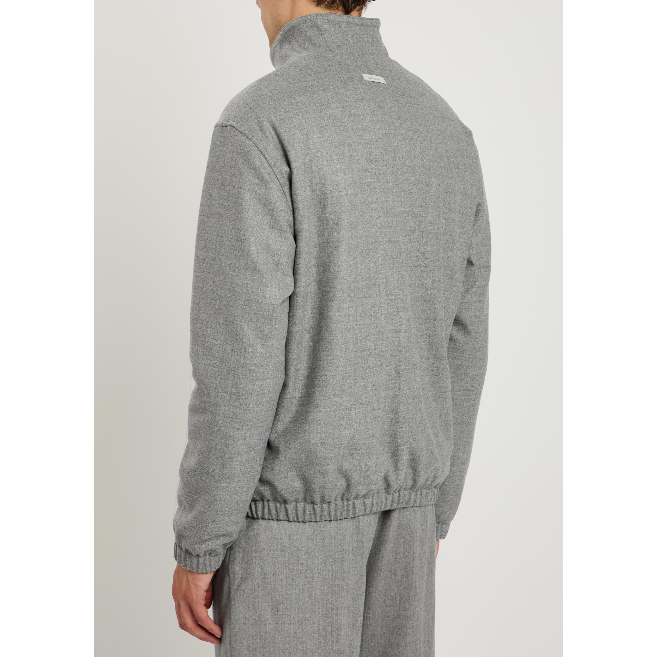 GREY - Lardini - Men's Wool Bomber Jacket - 3