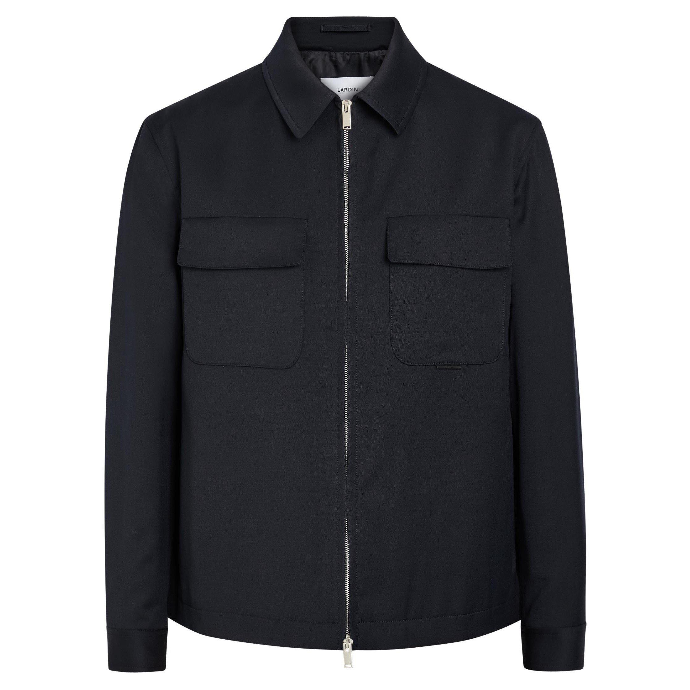 NAVY - Lardini - Men's Wool Harrington Jacket - 1