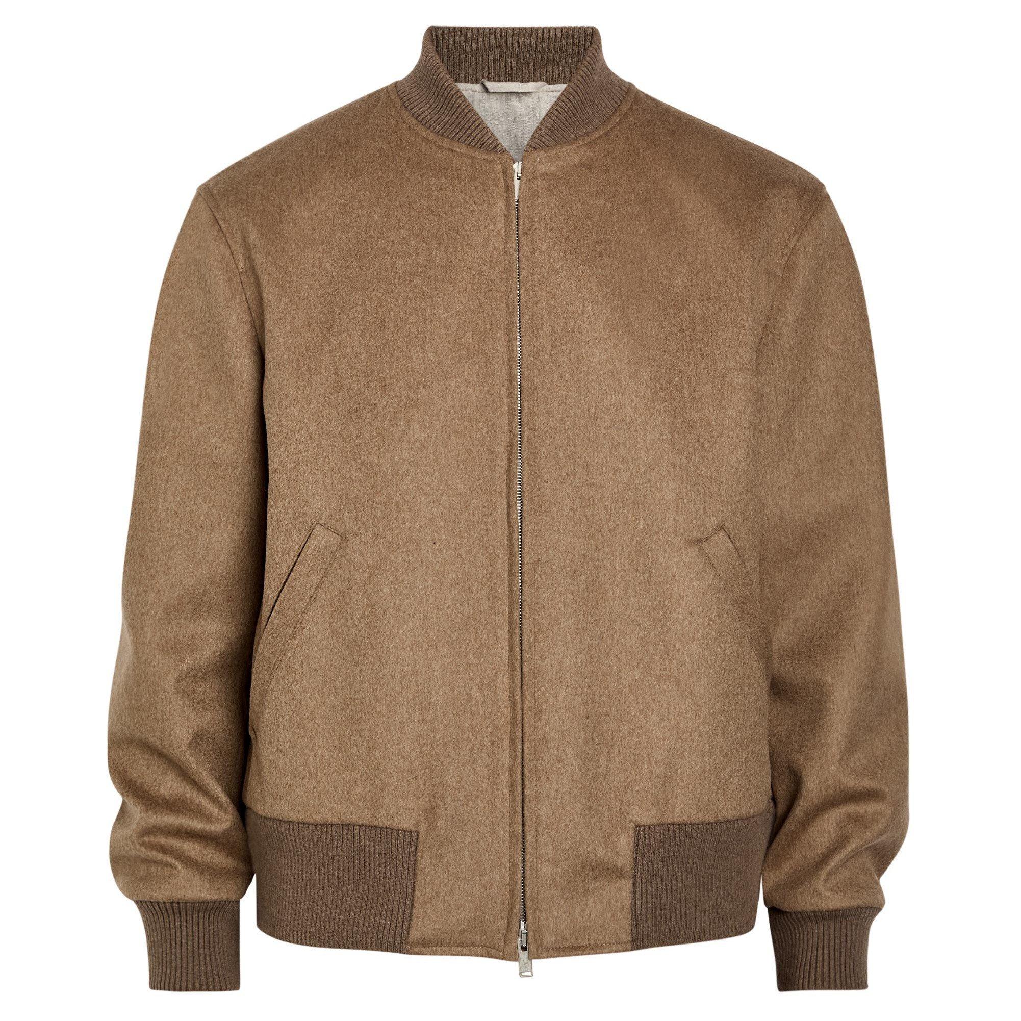 BROWN - Lardini - Men's Wool Relaxed-Fit Bomber Jacket - 1