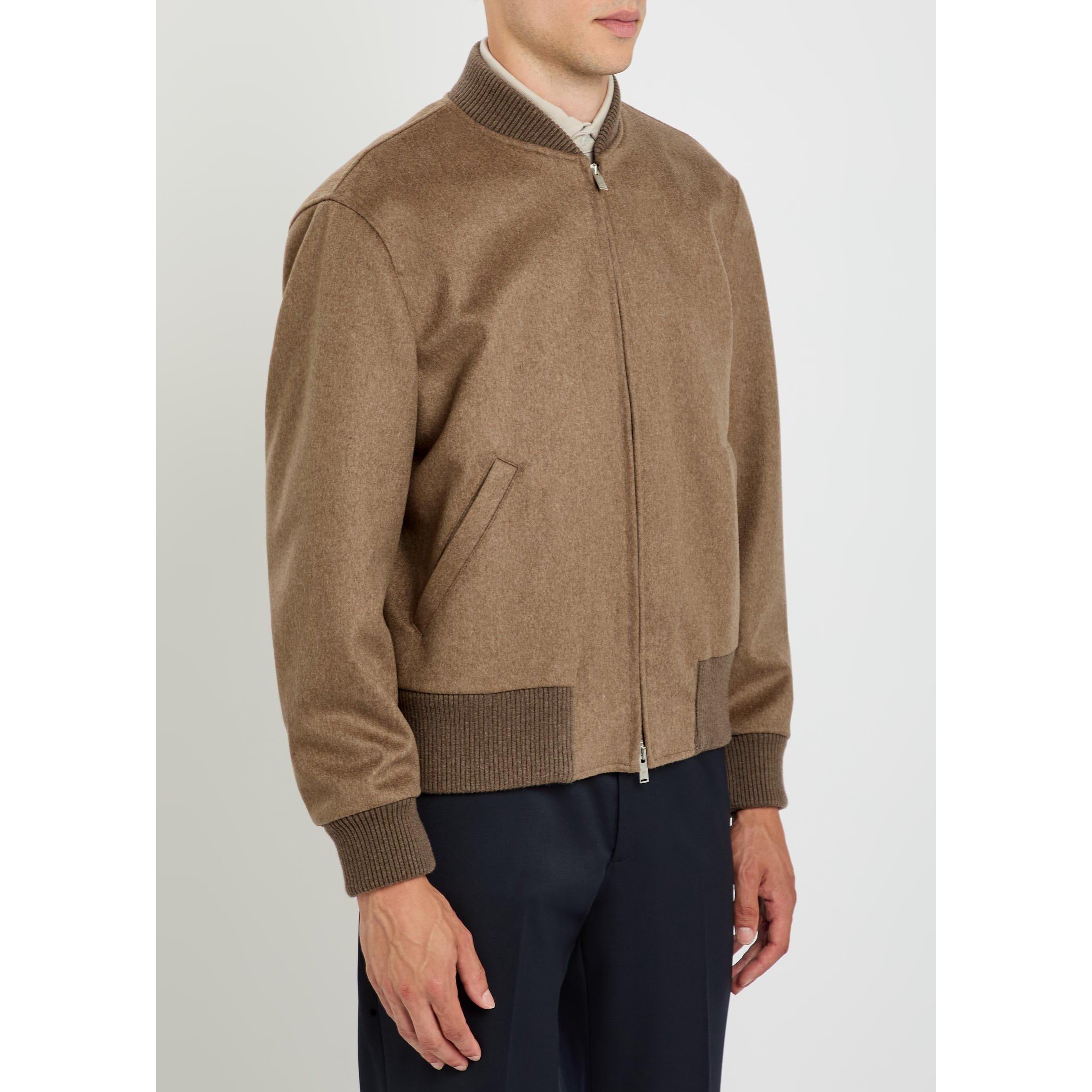 BROWN - Lardini - Men's Wool Relaxed-Fit Bomber Jacket - 2