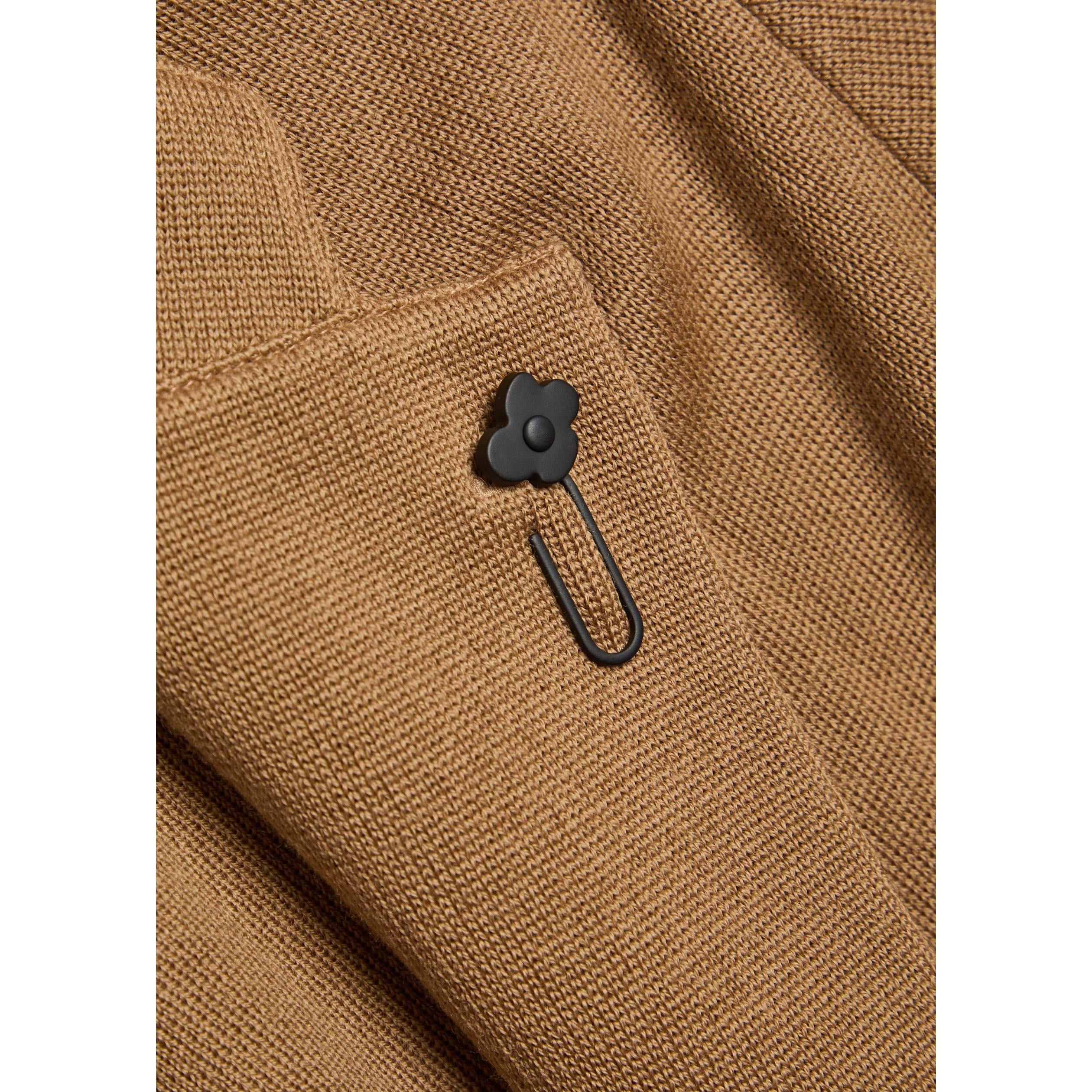 LIGHT BROWN - Lardini - Men's Knitted Wool Relaxed-Fit Blazer - 4