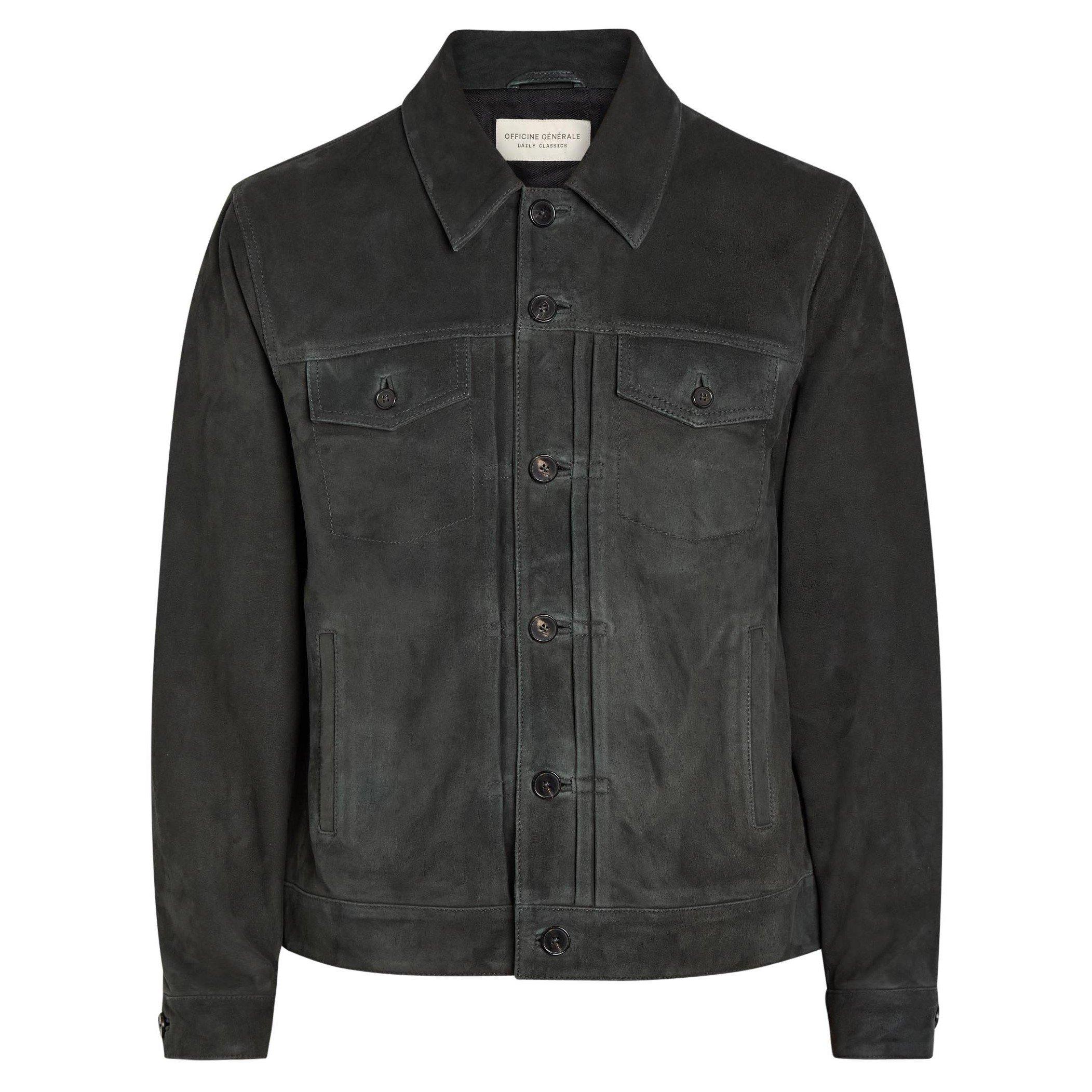 GREY - Officine Generale - LIAM GOAT LEATHER SUEDE JKT - 1