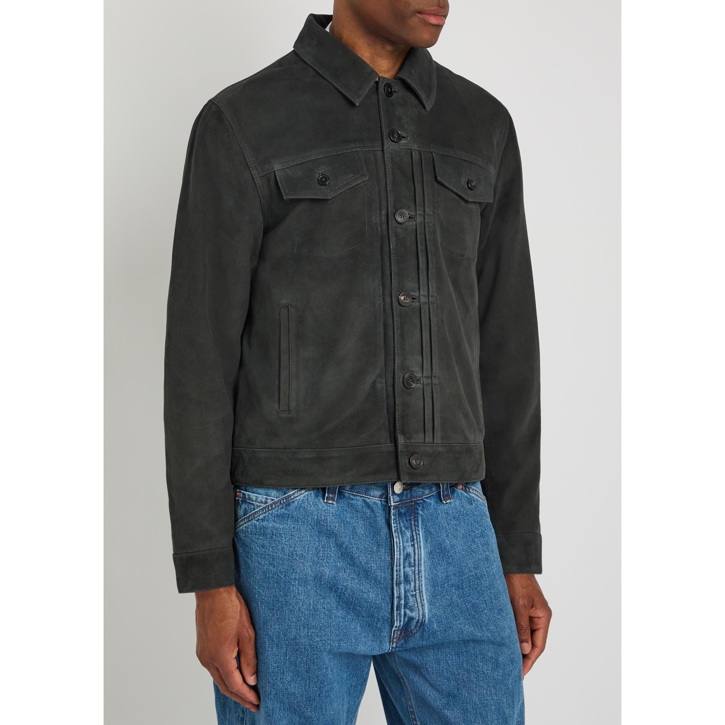 GREY - Officine Generale - LIAM GOAT LEATHER SUEDE JKT - 2