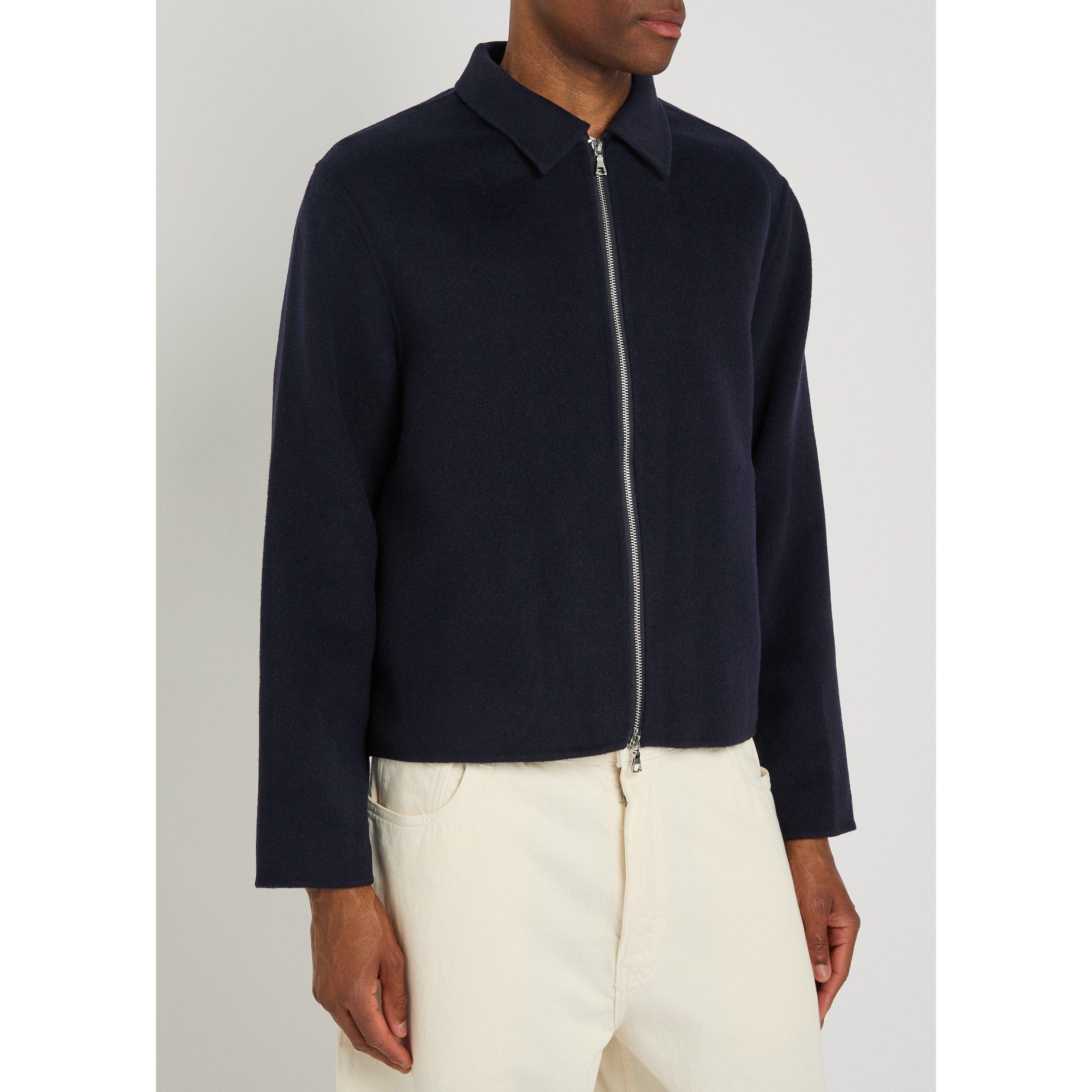 NAVY - Officine Generale - Men's Mazir Wool Oversized-Fit Bomber Jacket - 2