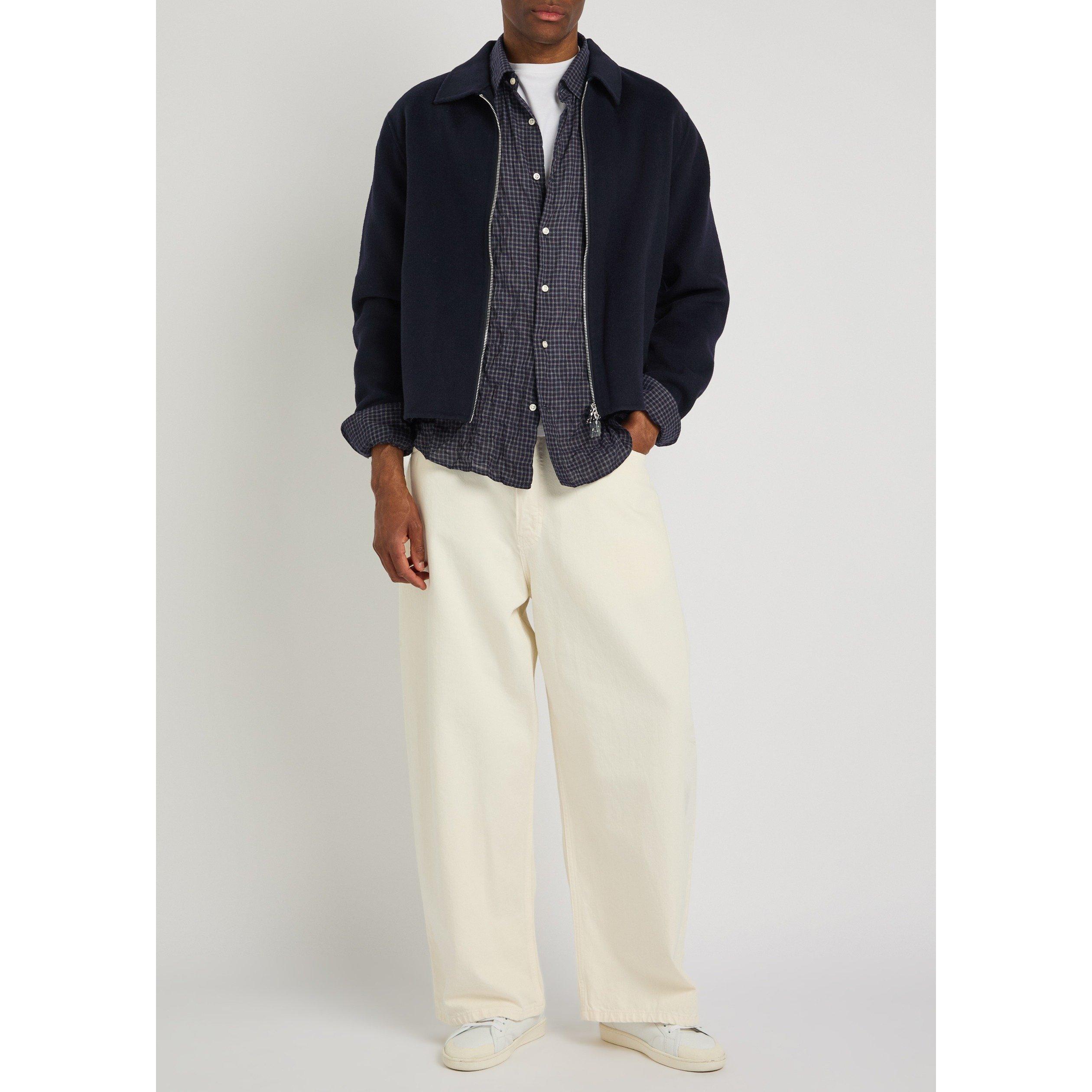 NAVY - Officine Generale - Men's Mazir Wool Oversized-Fit Bomber Jacket - 5