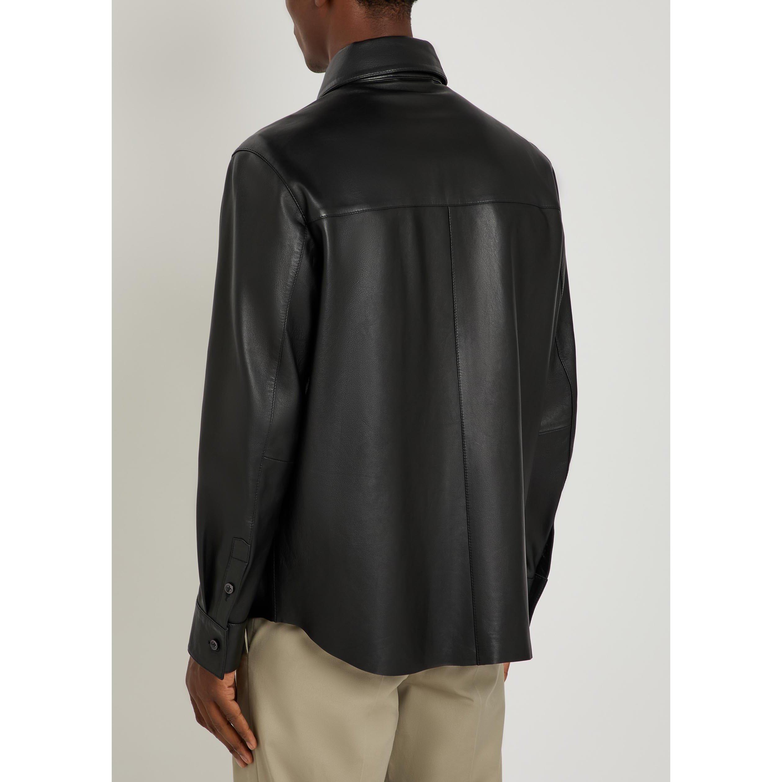BLACK - Boss - Men's Movitz Leather Jacket - 3