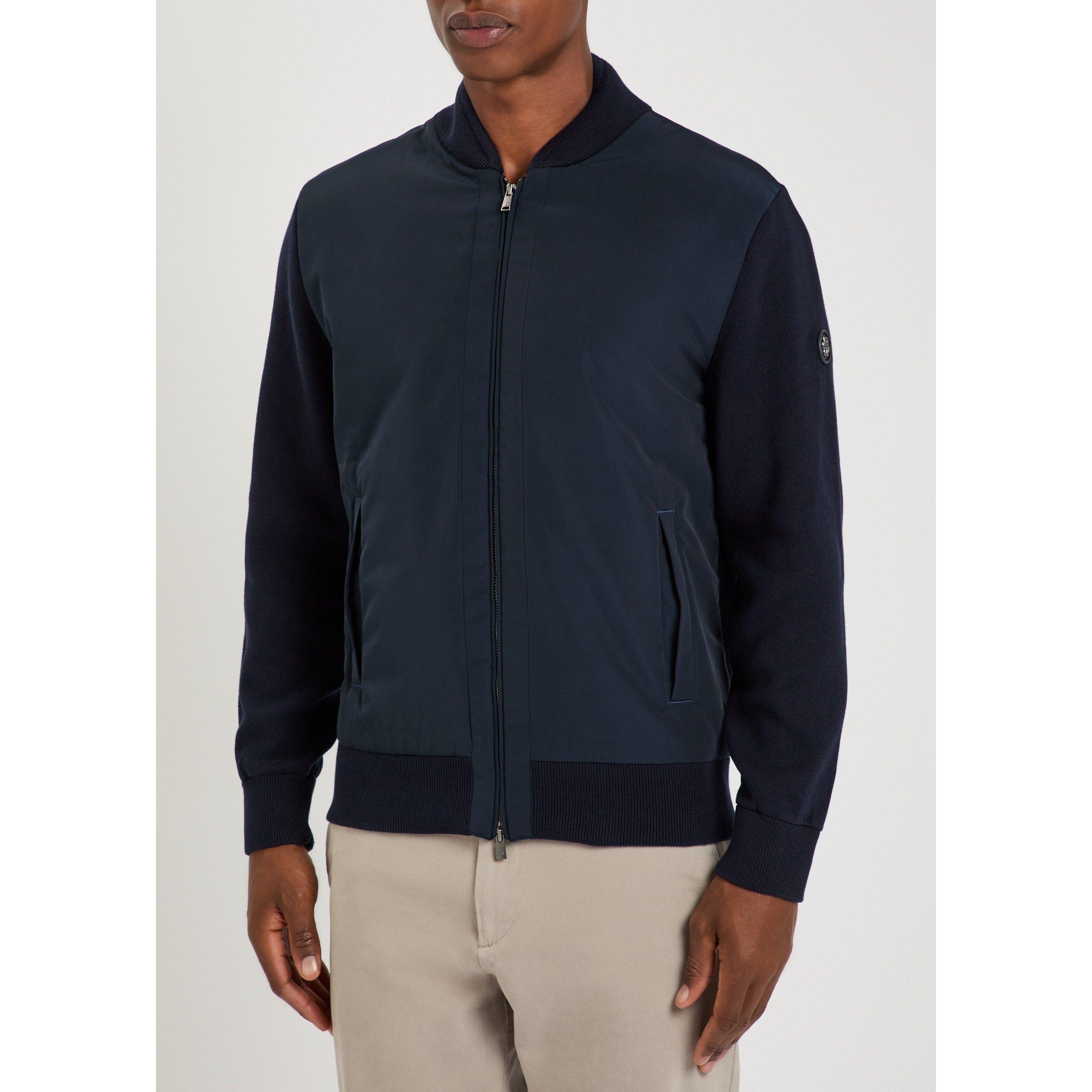 NAVY - Boss - Men's Levaio Cotton Oversized-Fit Bomber Jacket - 2