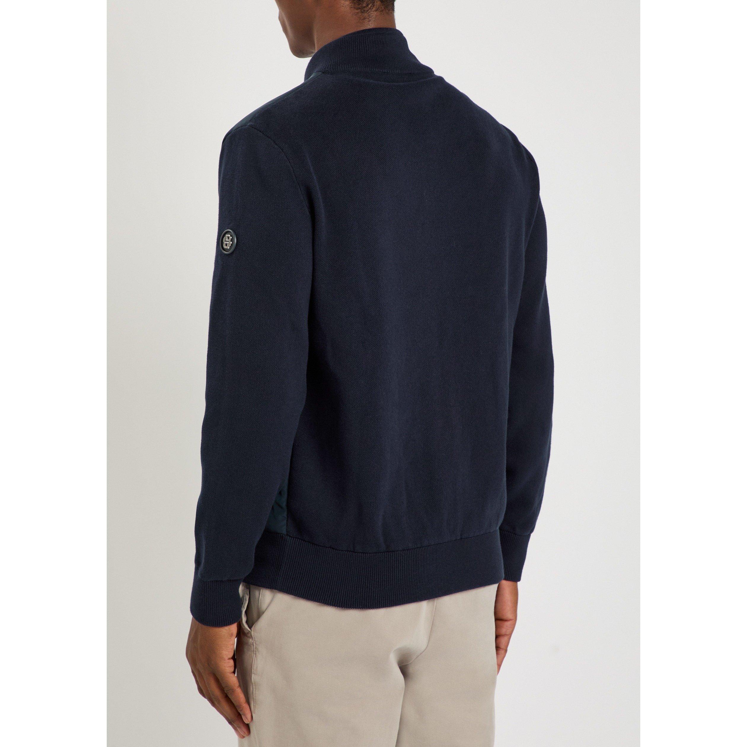 NAVY - Boss - Men's Levaio Cotton Oversized-Fit Bomber Jacket - 3