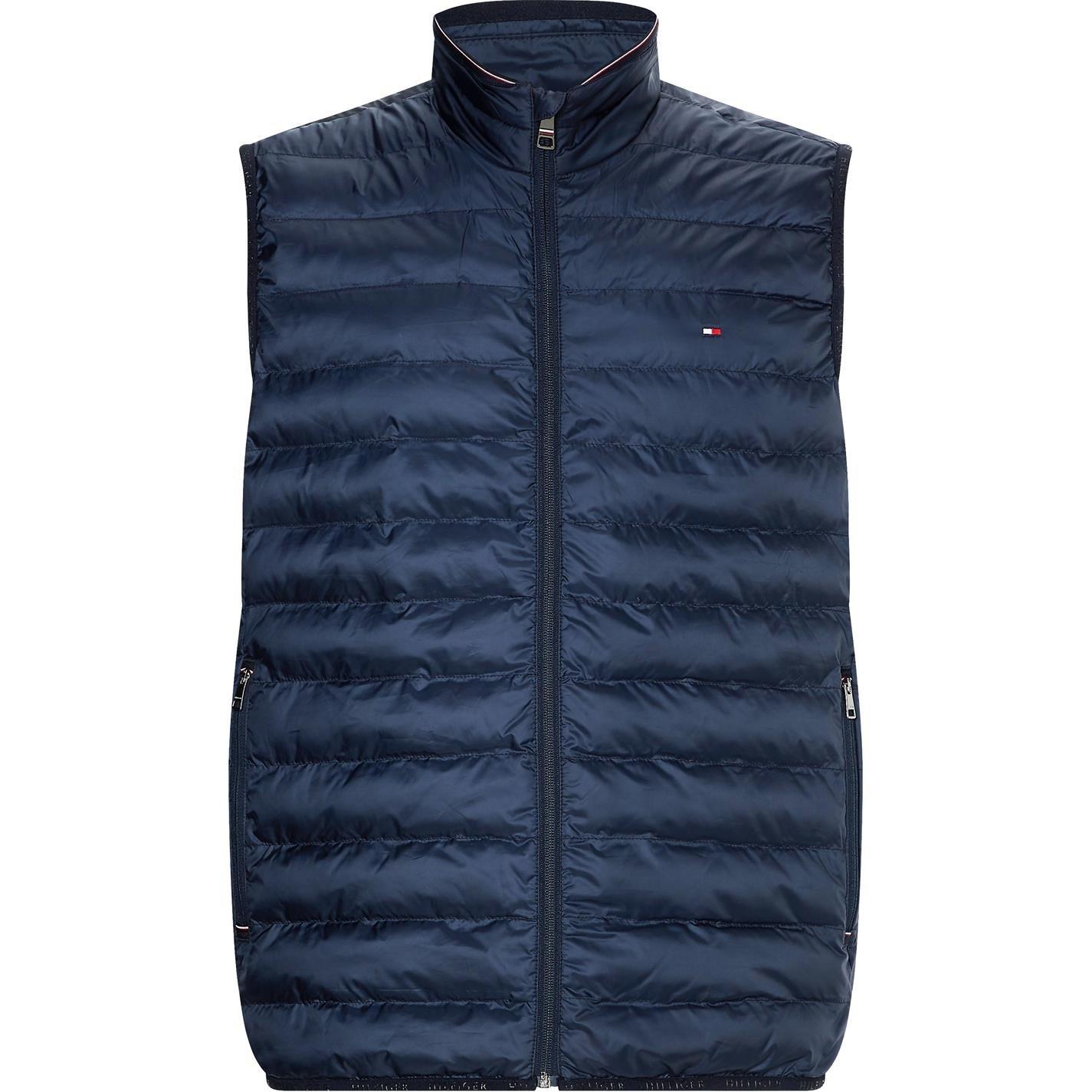 Tommy Hilfiger Men's Duck Down Sleeveless Funnel Neck Zip Short Puffer Jacket - Desert Sky DW5 - M