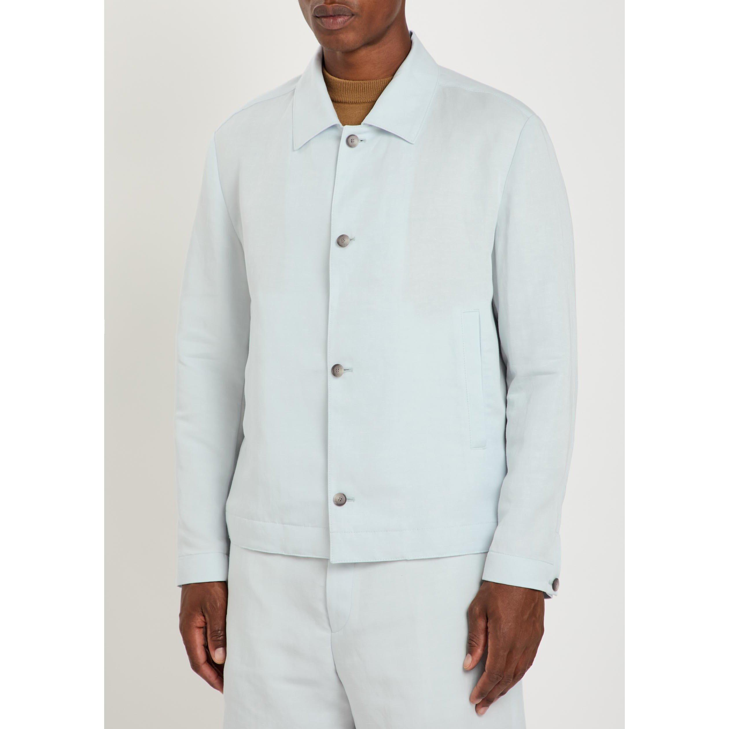 LIGHT BLUE - Boss - Men's Carper Linen Overshirt - 2