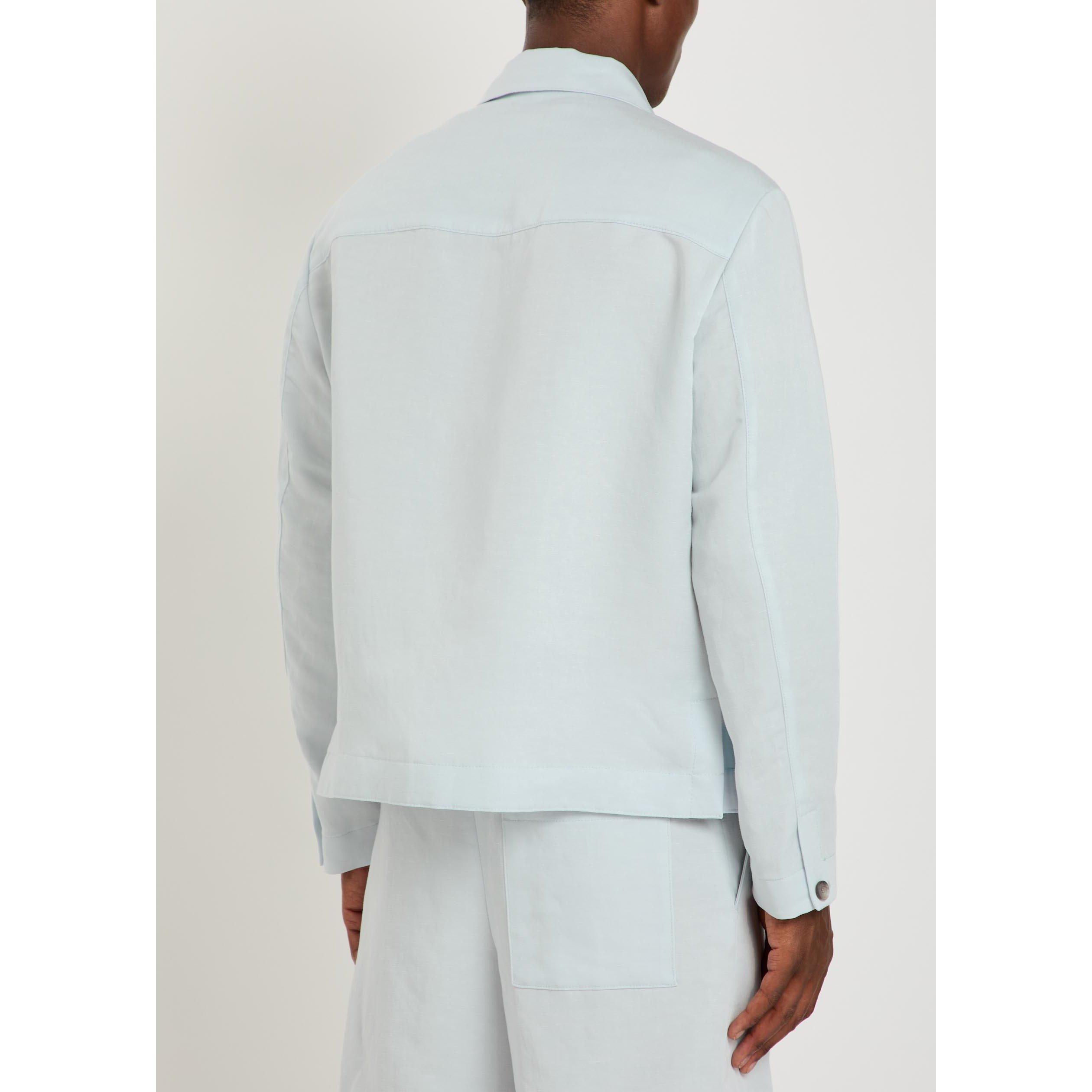 LIGHT BLUE - Boss - Men's Carper Linen Overshirt - 3