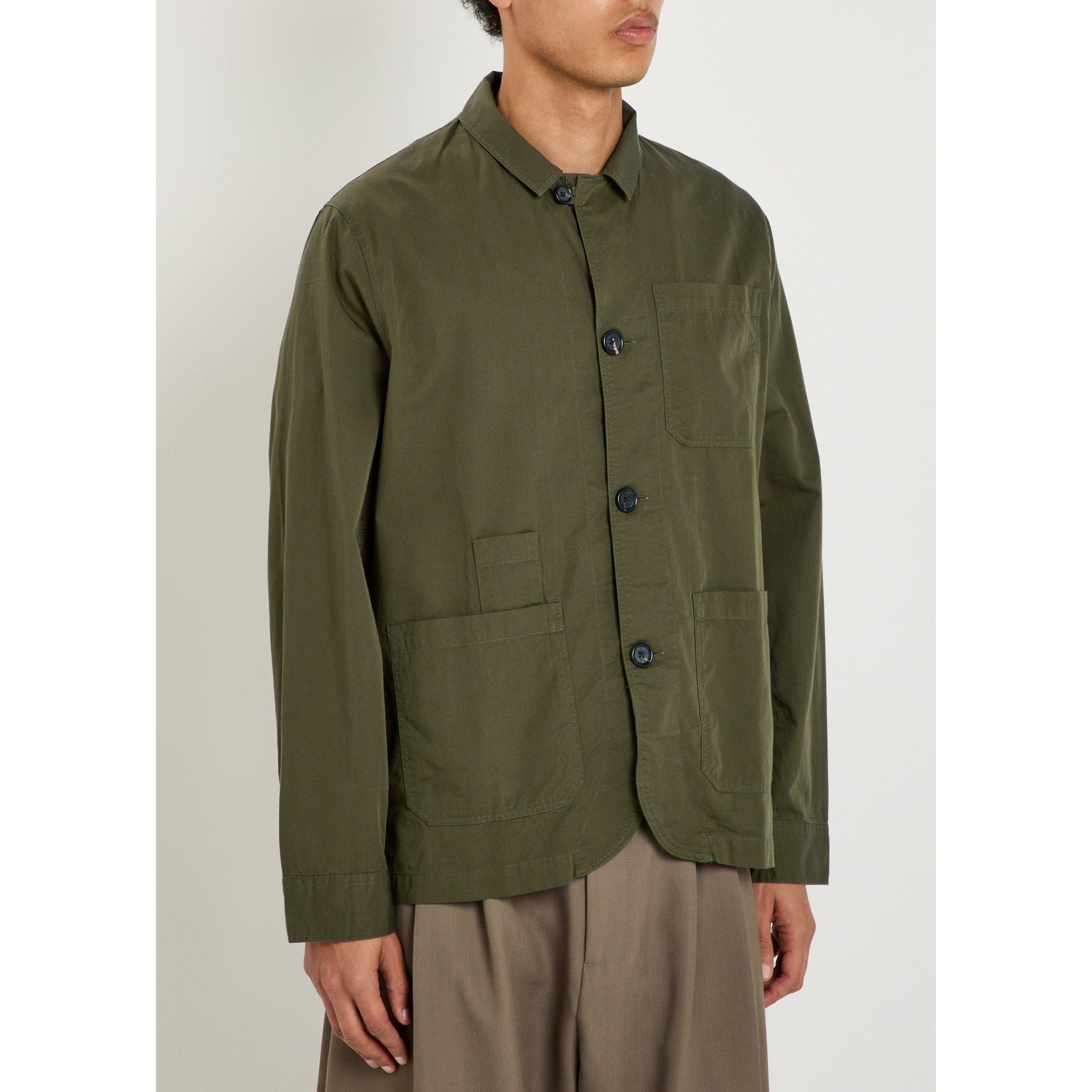 GREEN - Oliver Spencer - Men's Worker Cotton Barn Jacket - 2