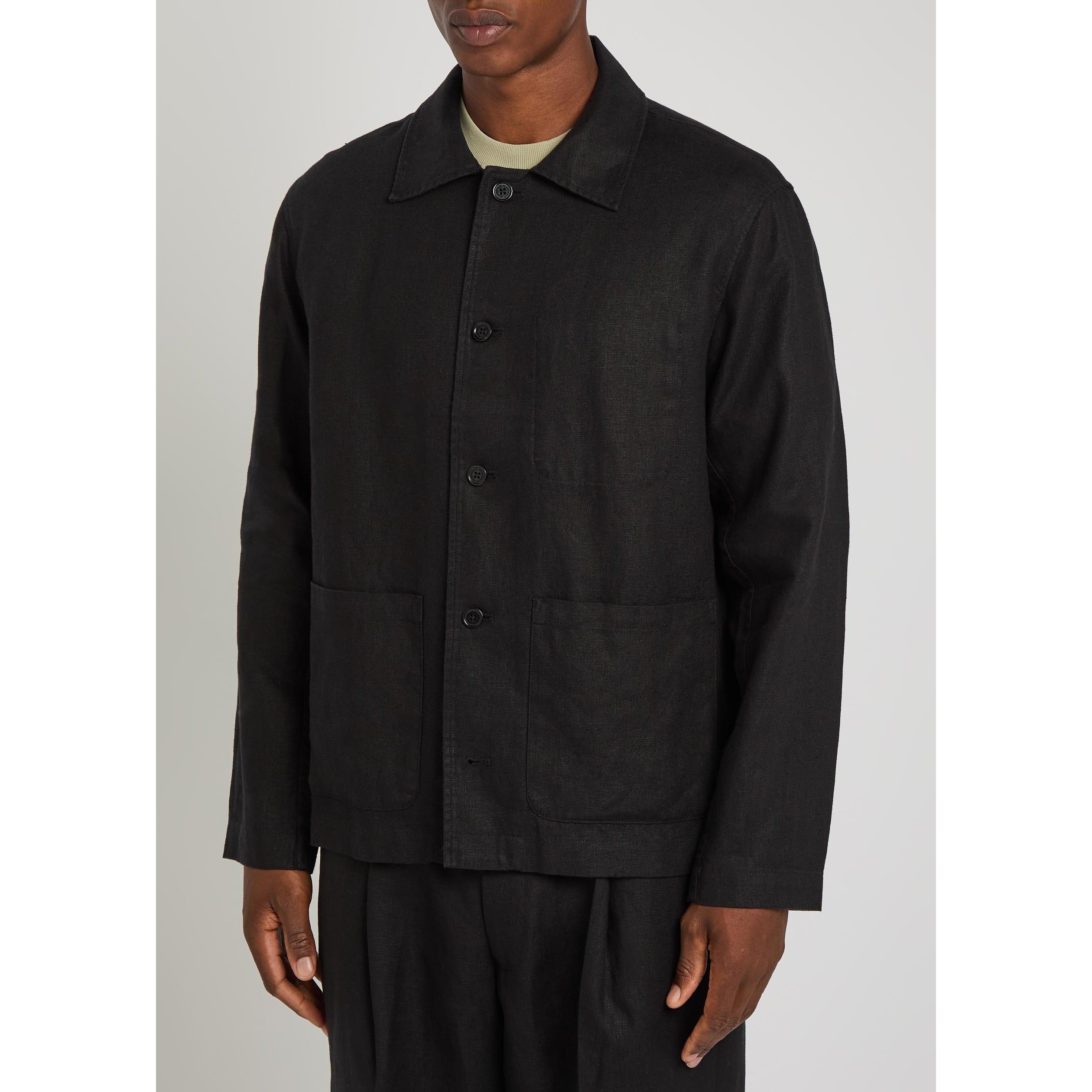 BLACK - NN07 - Men's Morgan Linen Relaxed-Fit Overshirt - 2