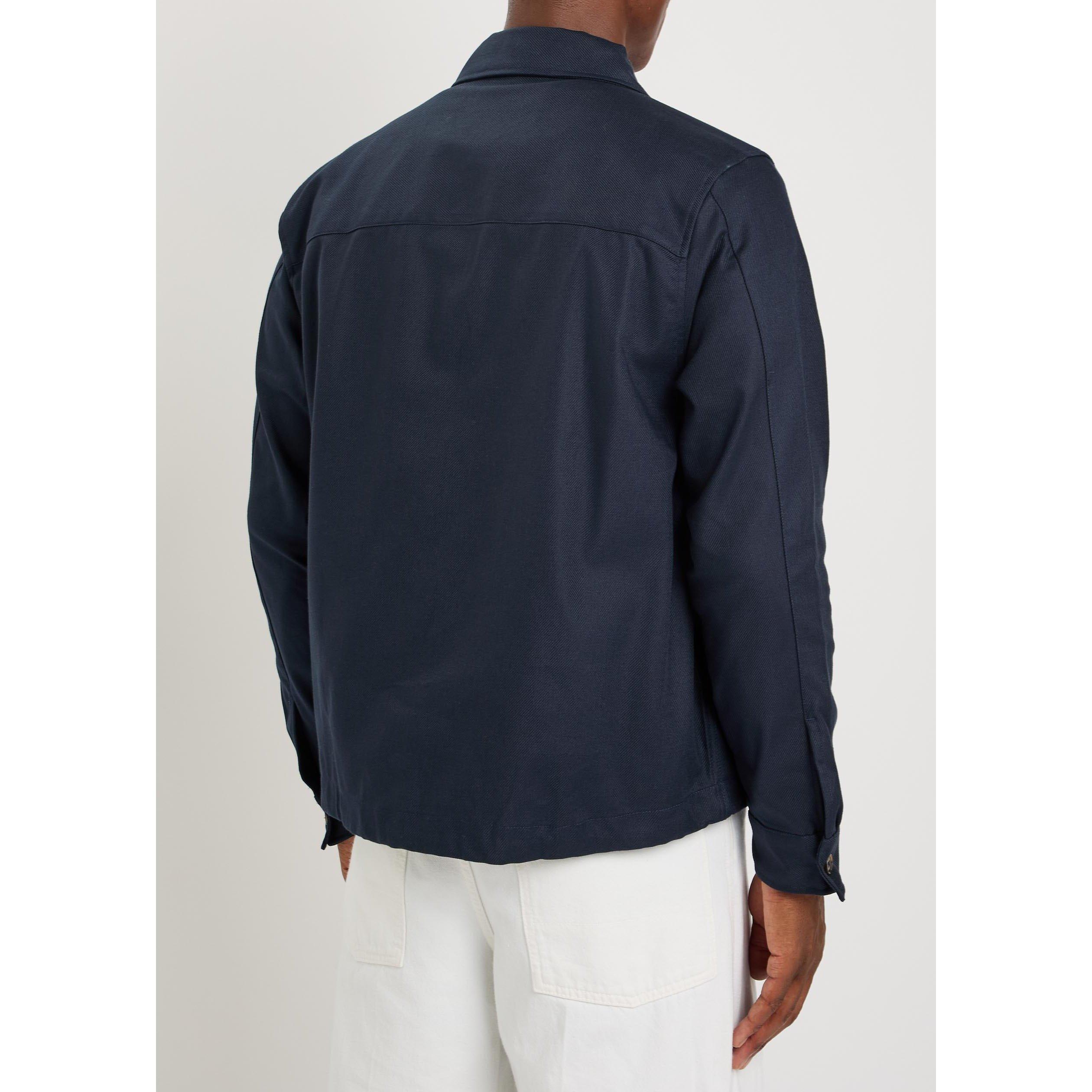 NAVY - Foret - Men's Cotton Full-Zip Overshirt - 3