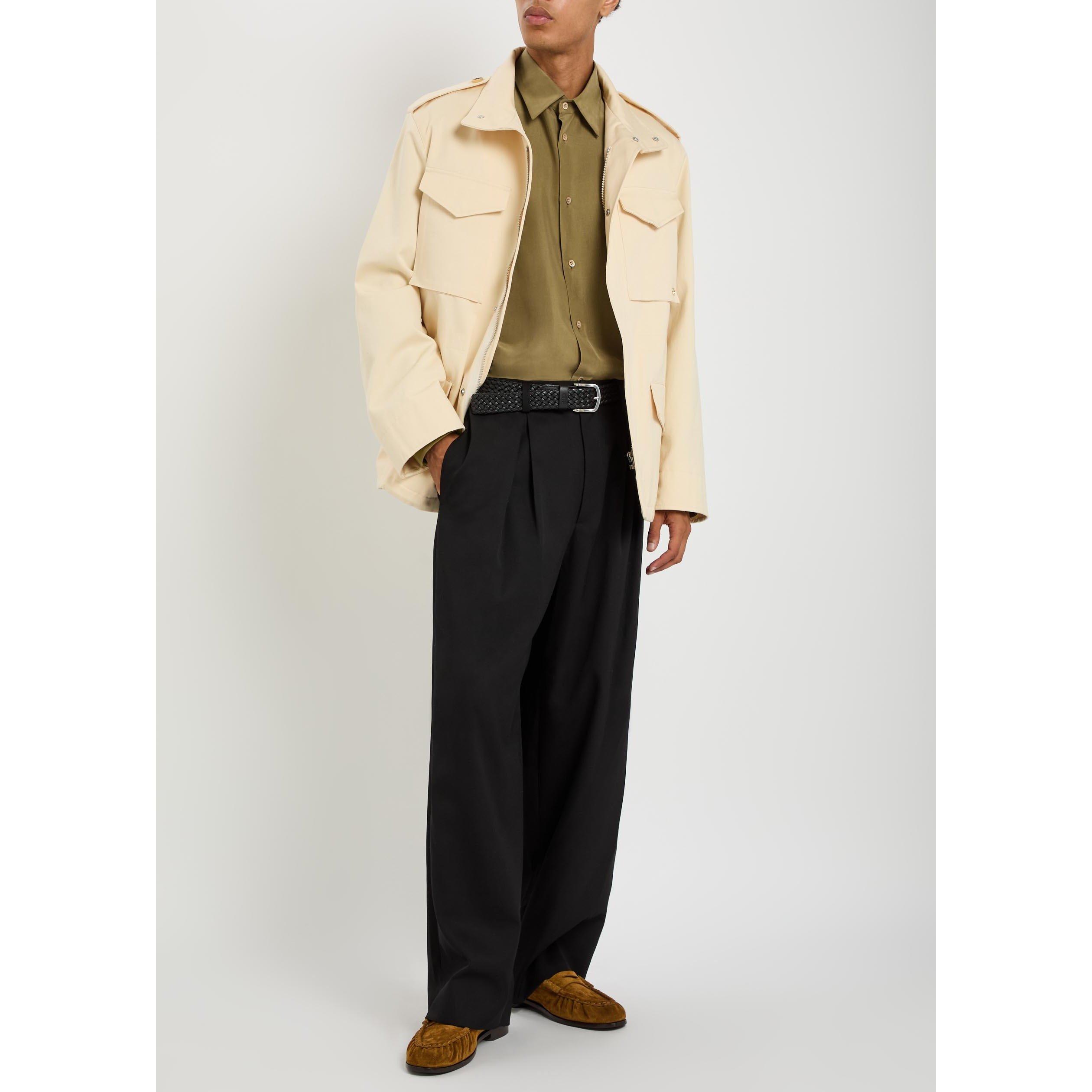 BROWN - Valentino - Men's Val Camicia Long-Sleeve Silk Oversized-Fit Overshirt - 5