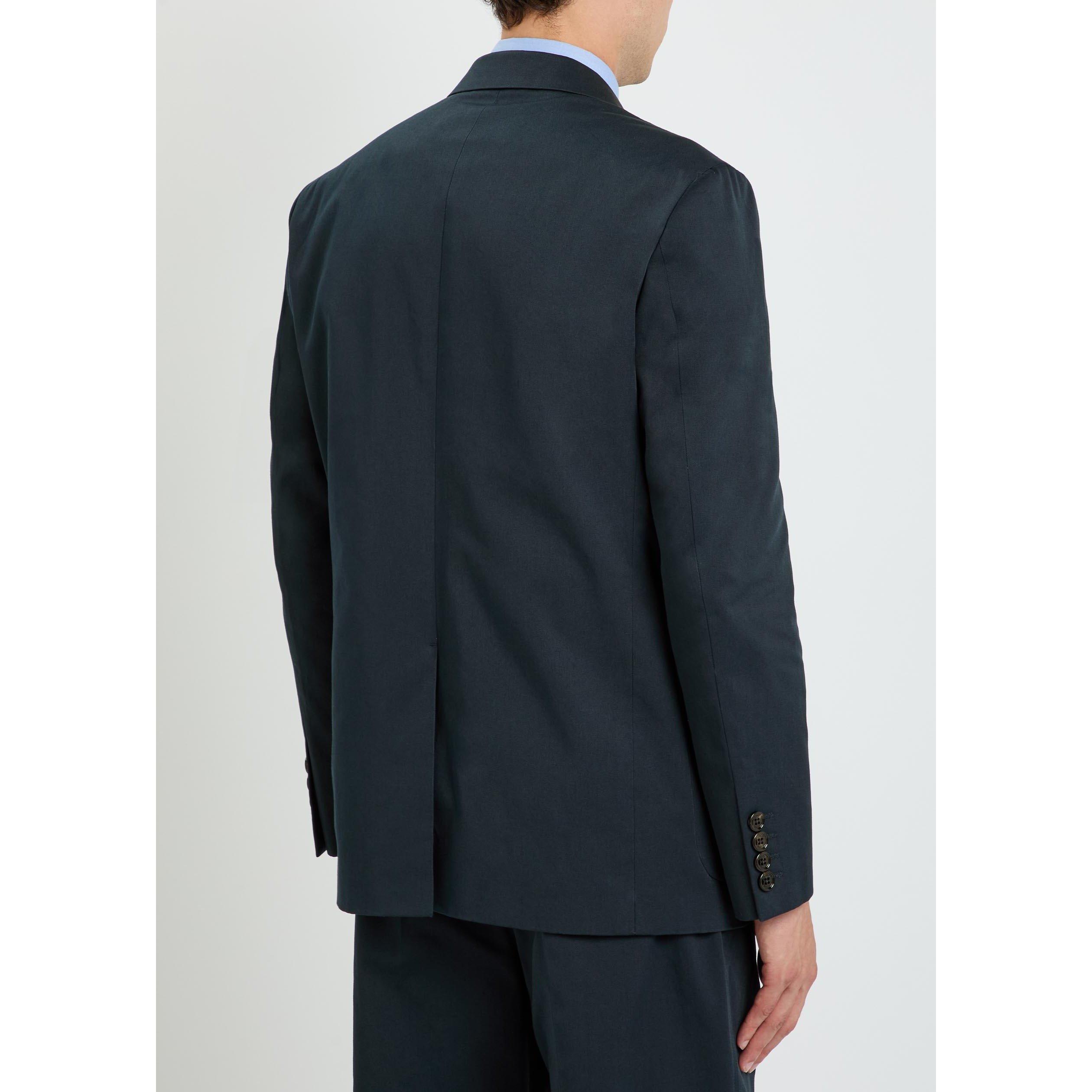 NAVY - Valentino - Men's Val Fine Gabardine Cotton Blazer - 3