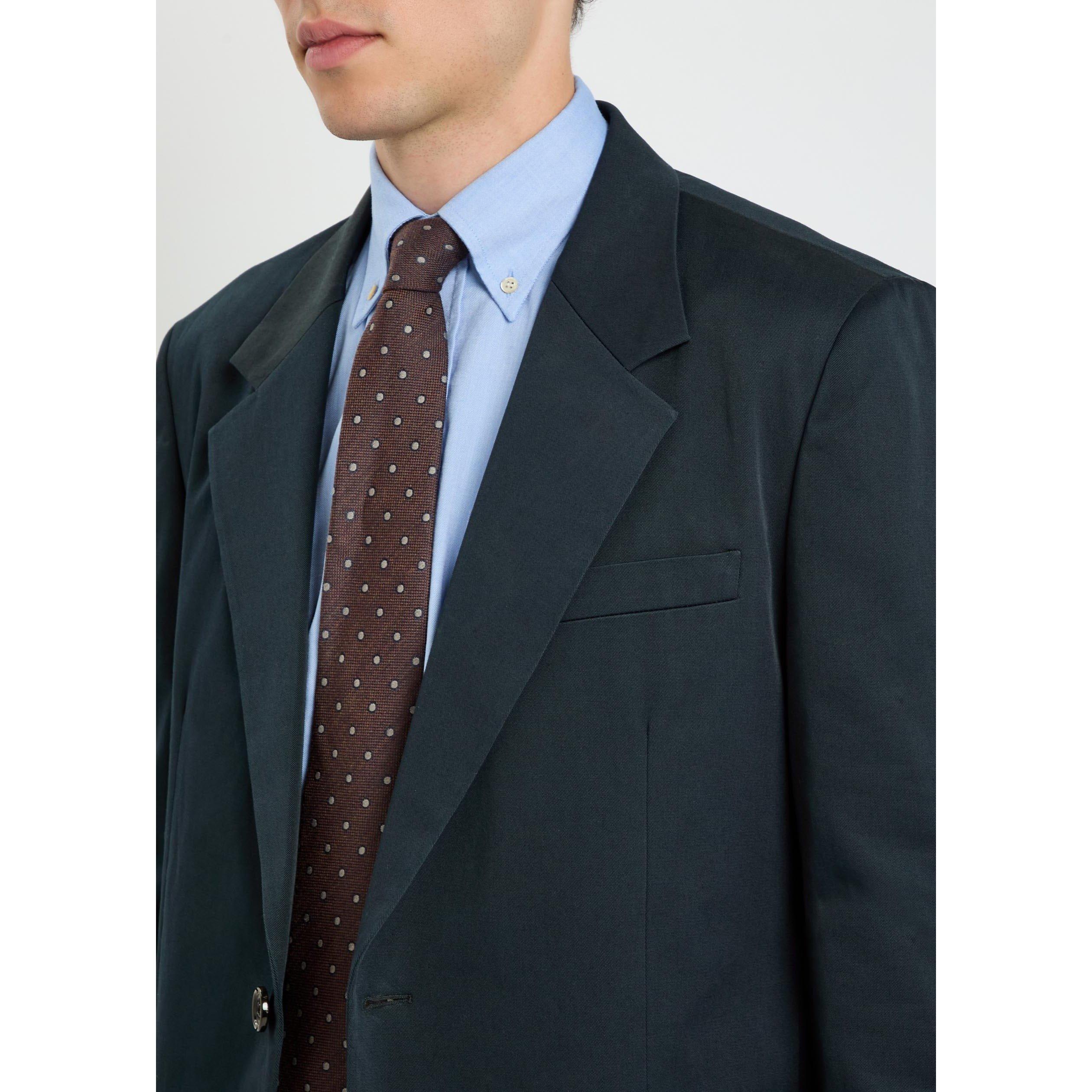NAVY - Valentino - Men's Val Fine Gabardine Cotton Blazer - 4