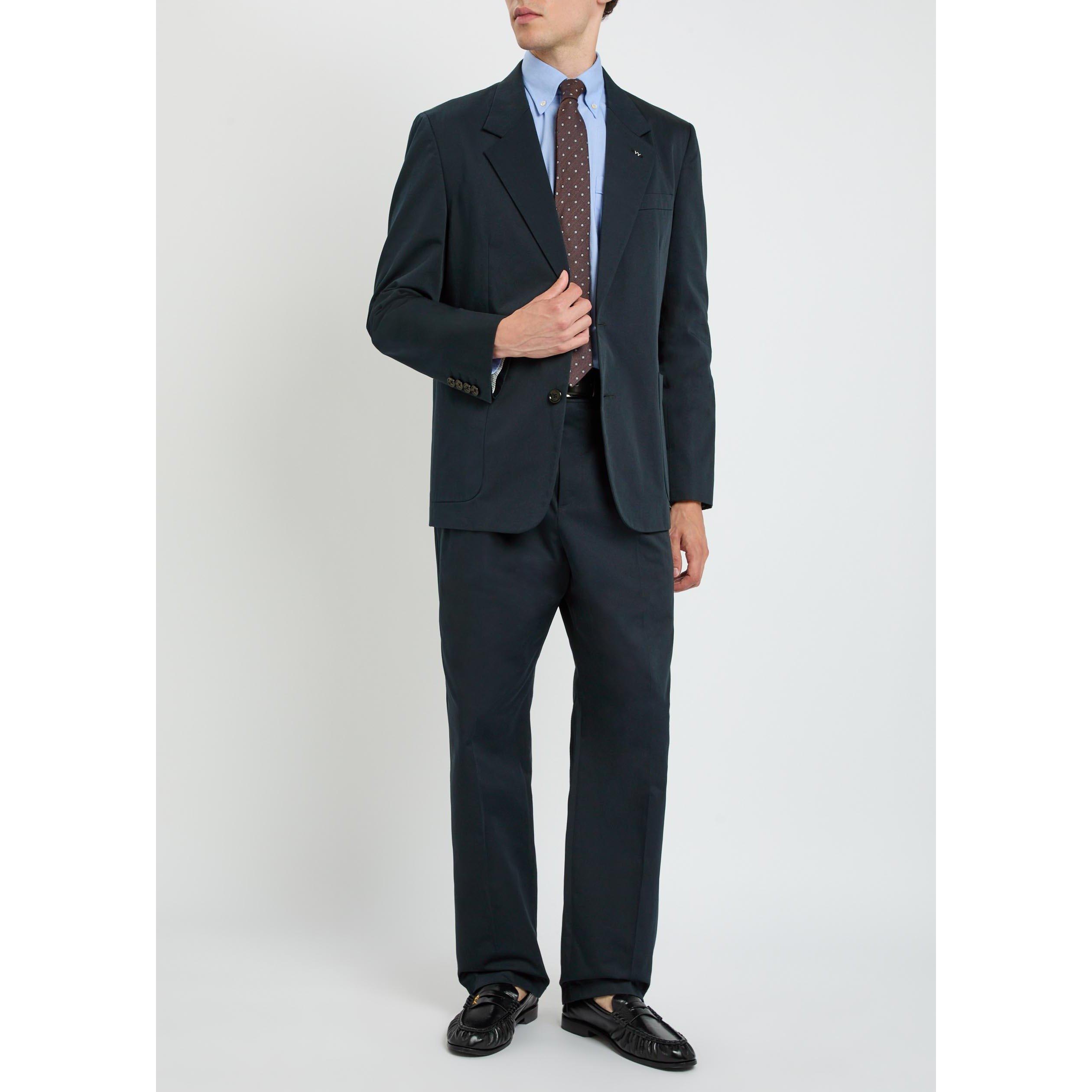 NAVY - Valentino - Men's Val Fine Gabardine Cotton Blazer - 5