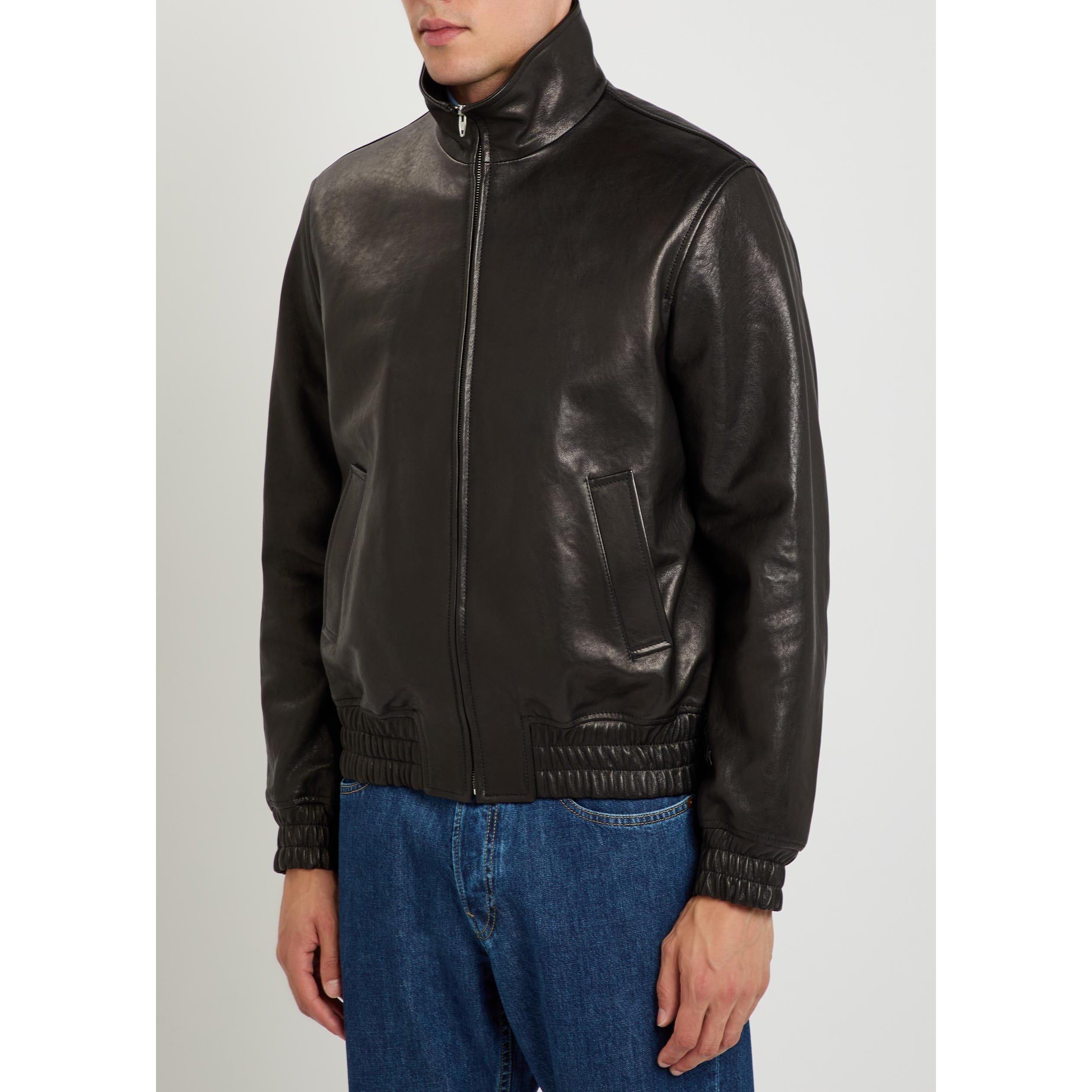 BLACK - Valentino - Men's Val Nappa Leather Jacket - 2