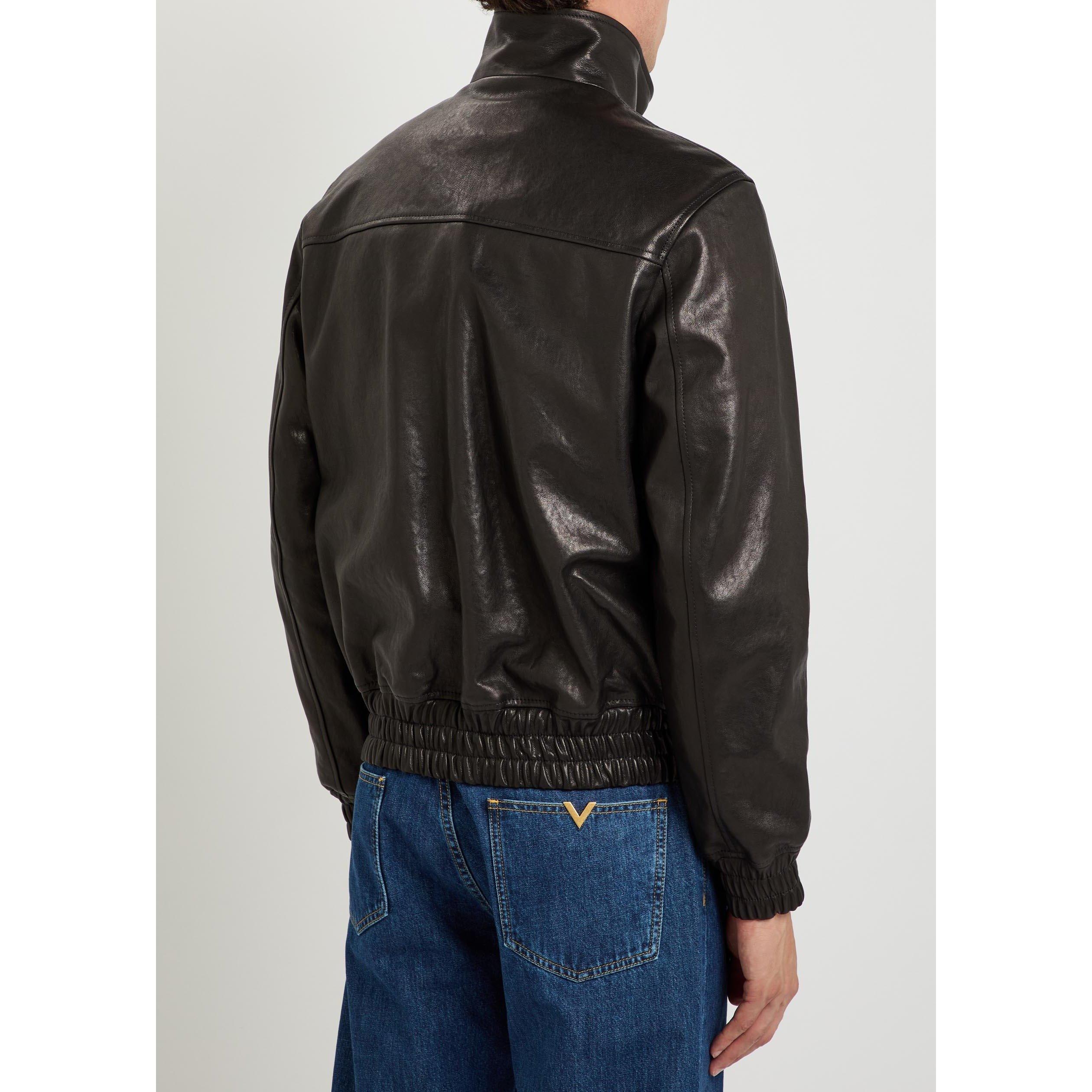BLACK - Valentino - Men's Val Nappa Leather Jacket - 3