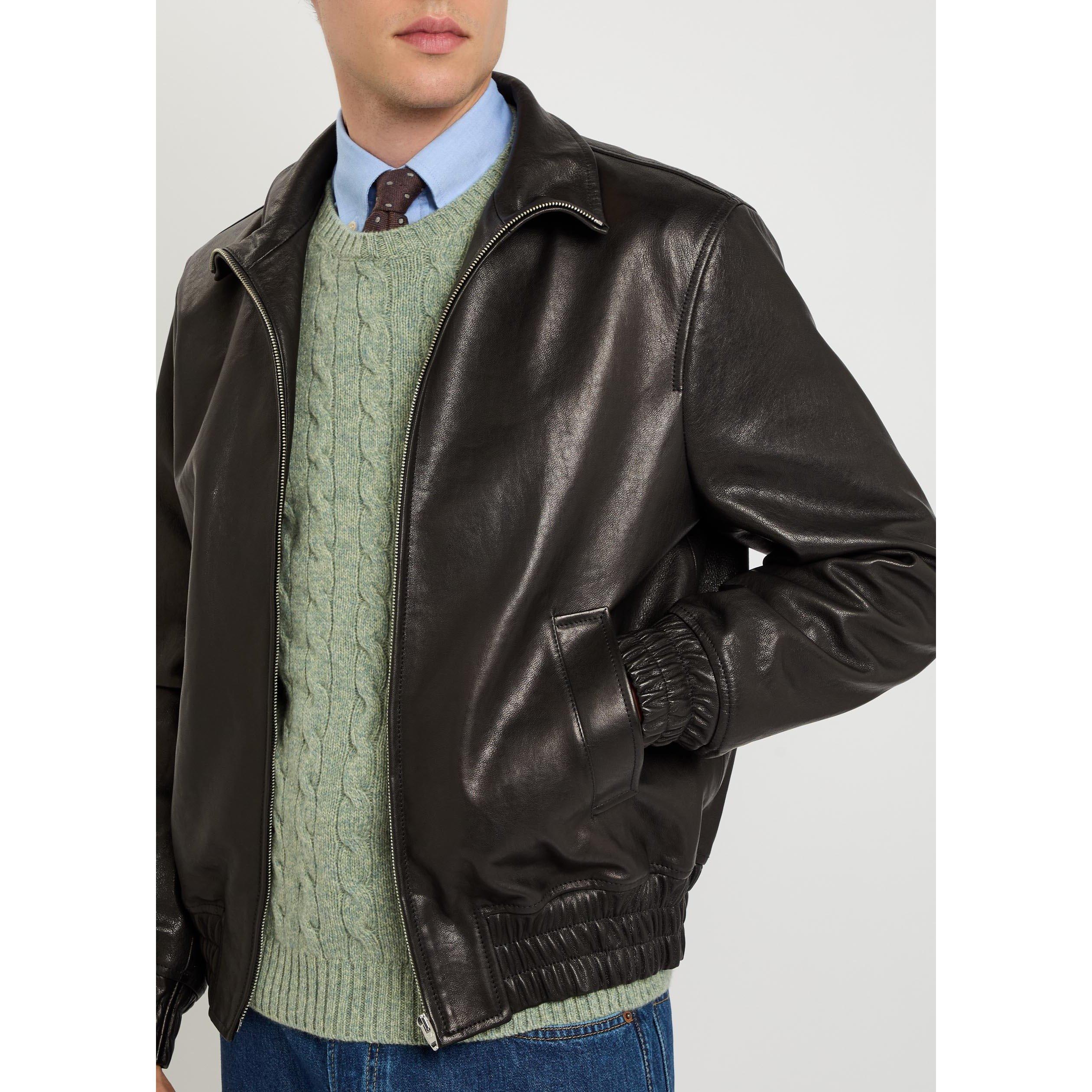 BLACK - Valentino - Men's Val Nappa Leather Jacket - 4