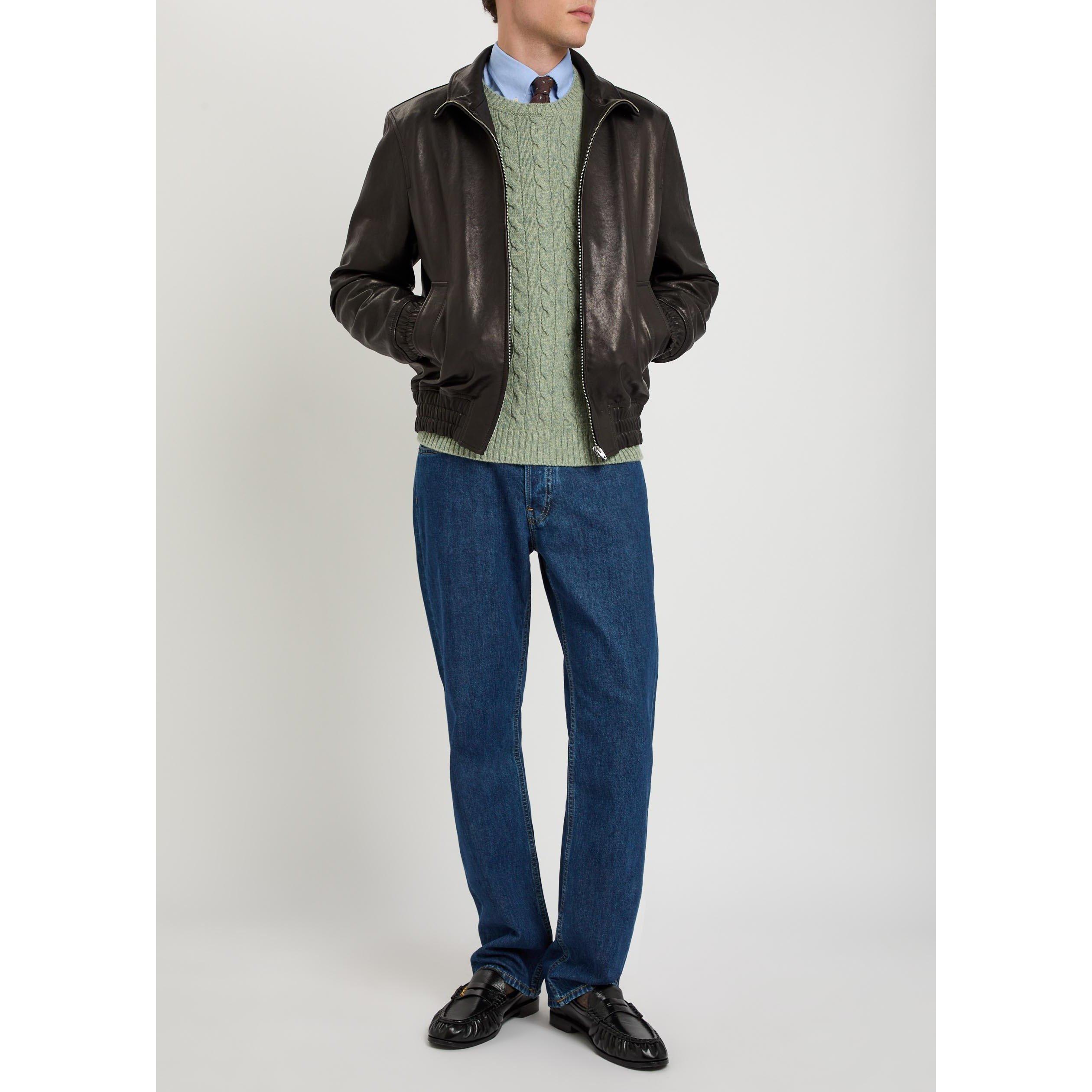 BLACK - Valentino - Men's Val Nappa Leather Jacket - 5