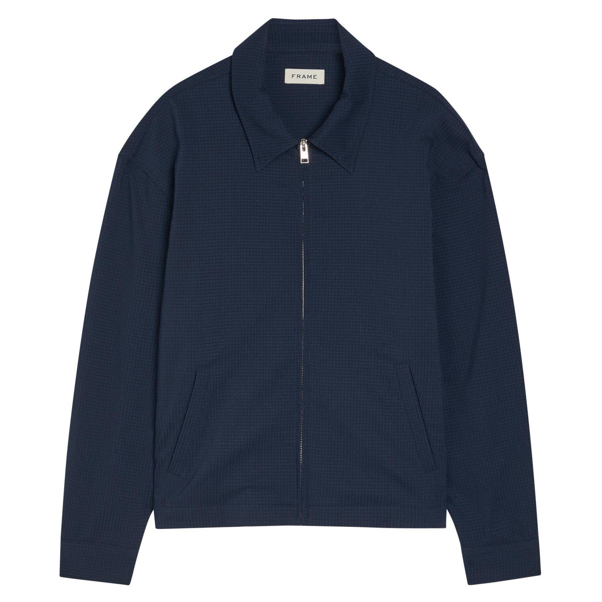 NAVY - Frame - Men's Seersucker Blouson Jacket - 1