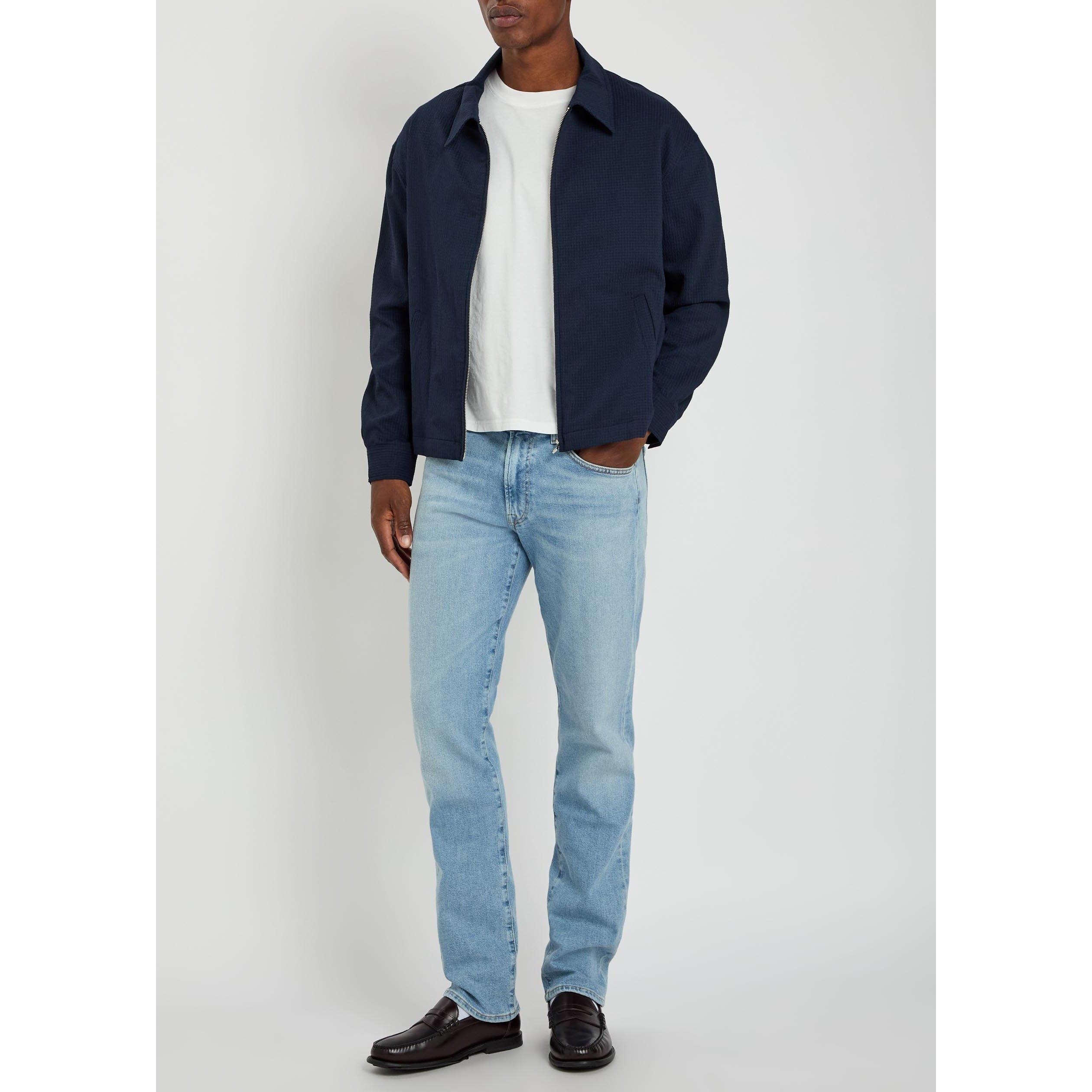 NAVY - Frame - Men's Seersucker Blouson Jacket - 5