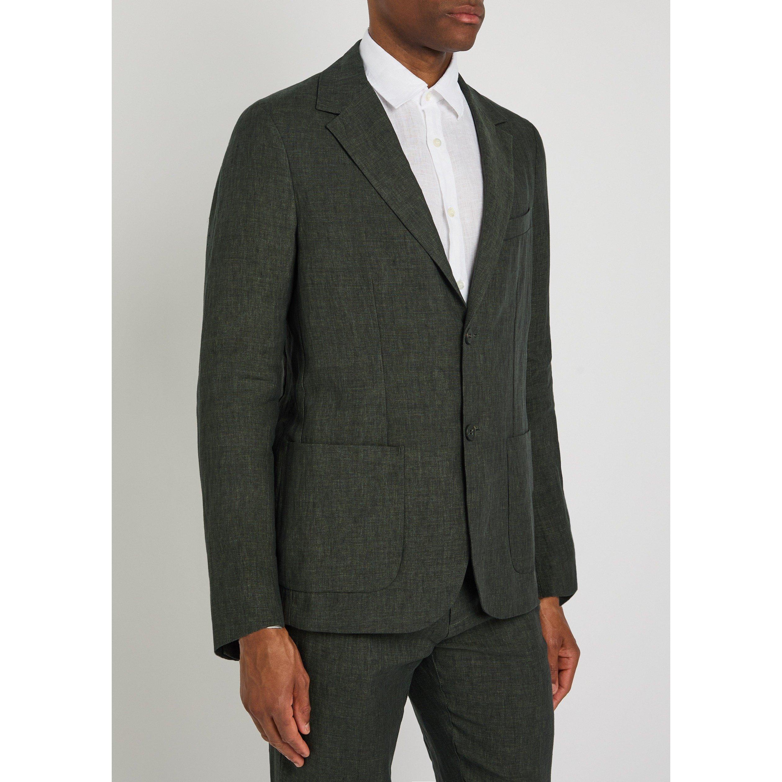 DARK GREEN - Sunspel - SUNSPEL LINEN BLZR - 2