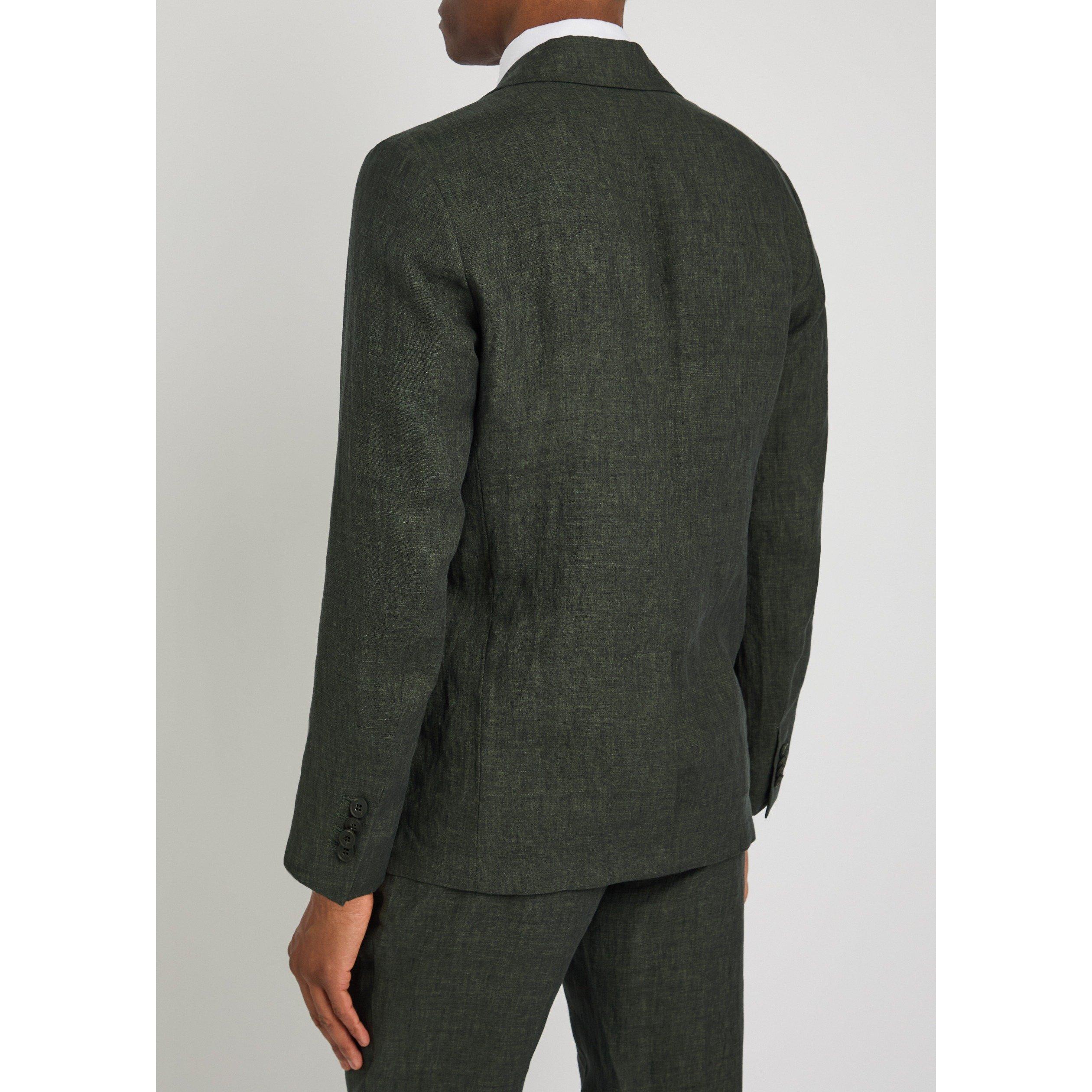 DARK GREEN - Sunspel - SUNSPEL LINEN BLZR - 3