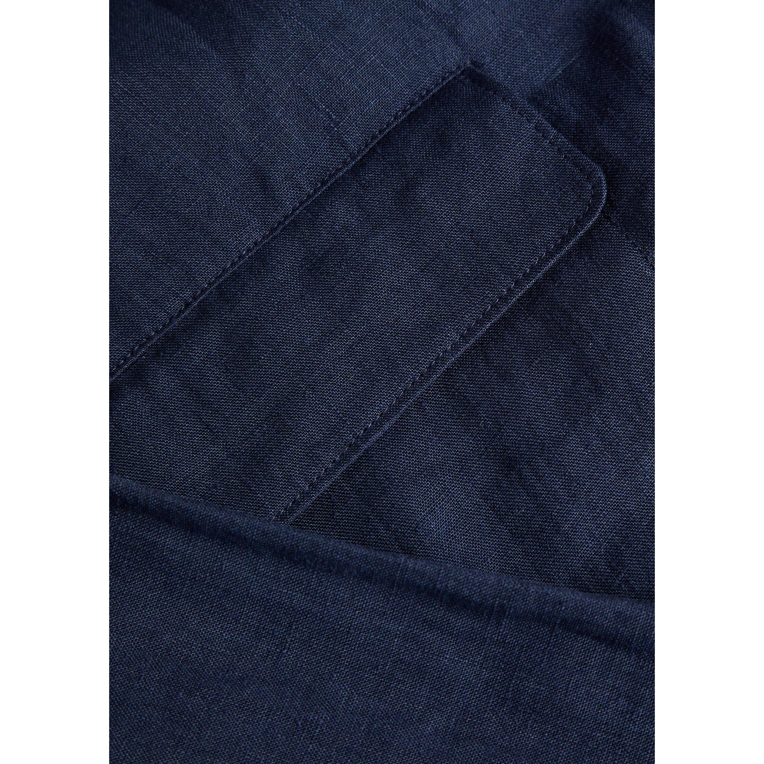 NAVY   SHADE 01 - Sunspel - SUNSPEL LINEN OSHIRT - 4
