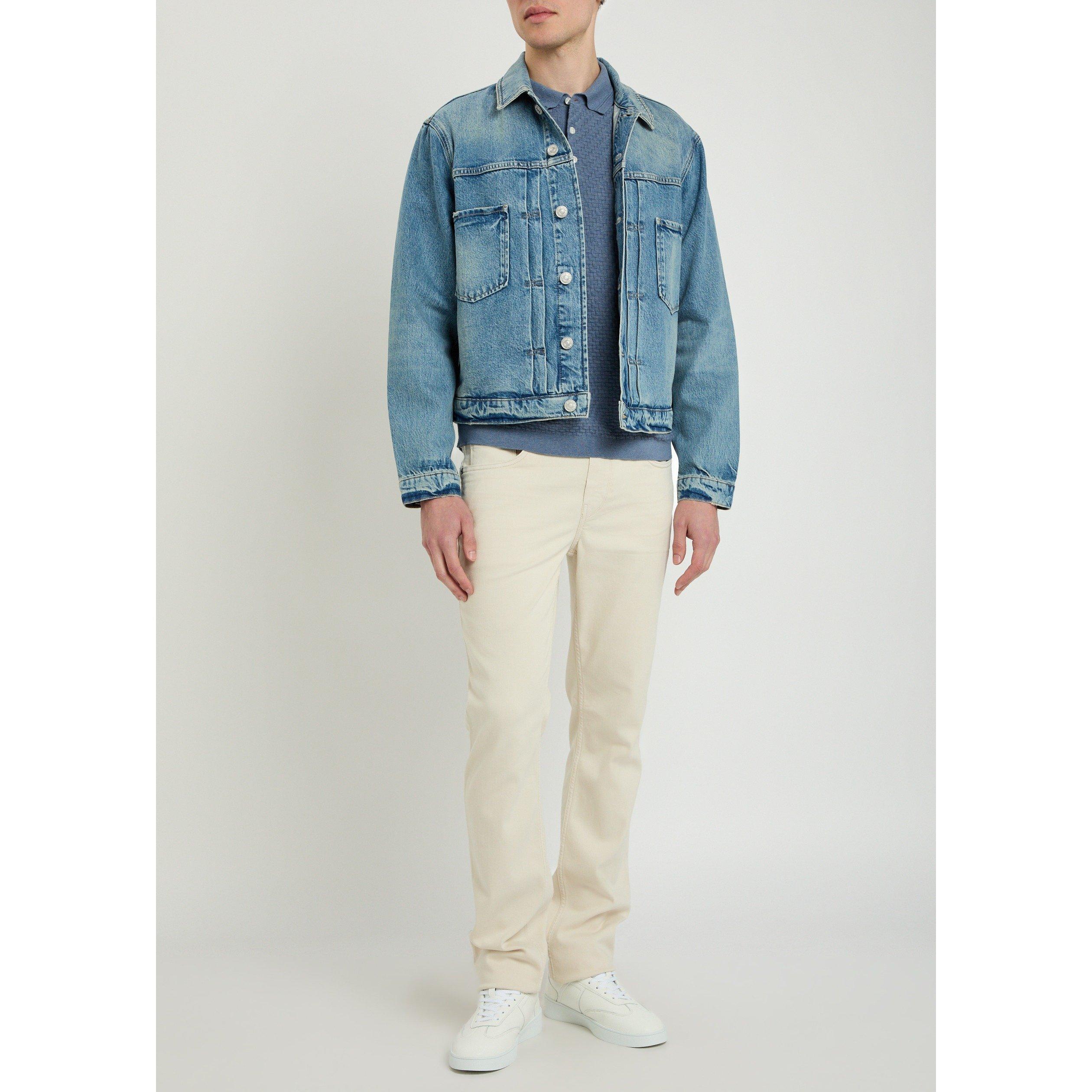 BLUE - Paige - Men's Tobin Oversized-Fit Cotton Denim Jacket - 5