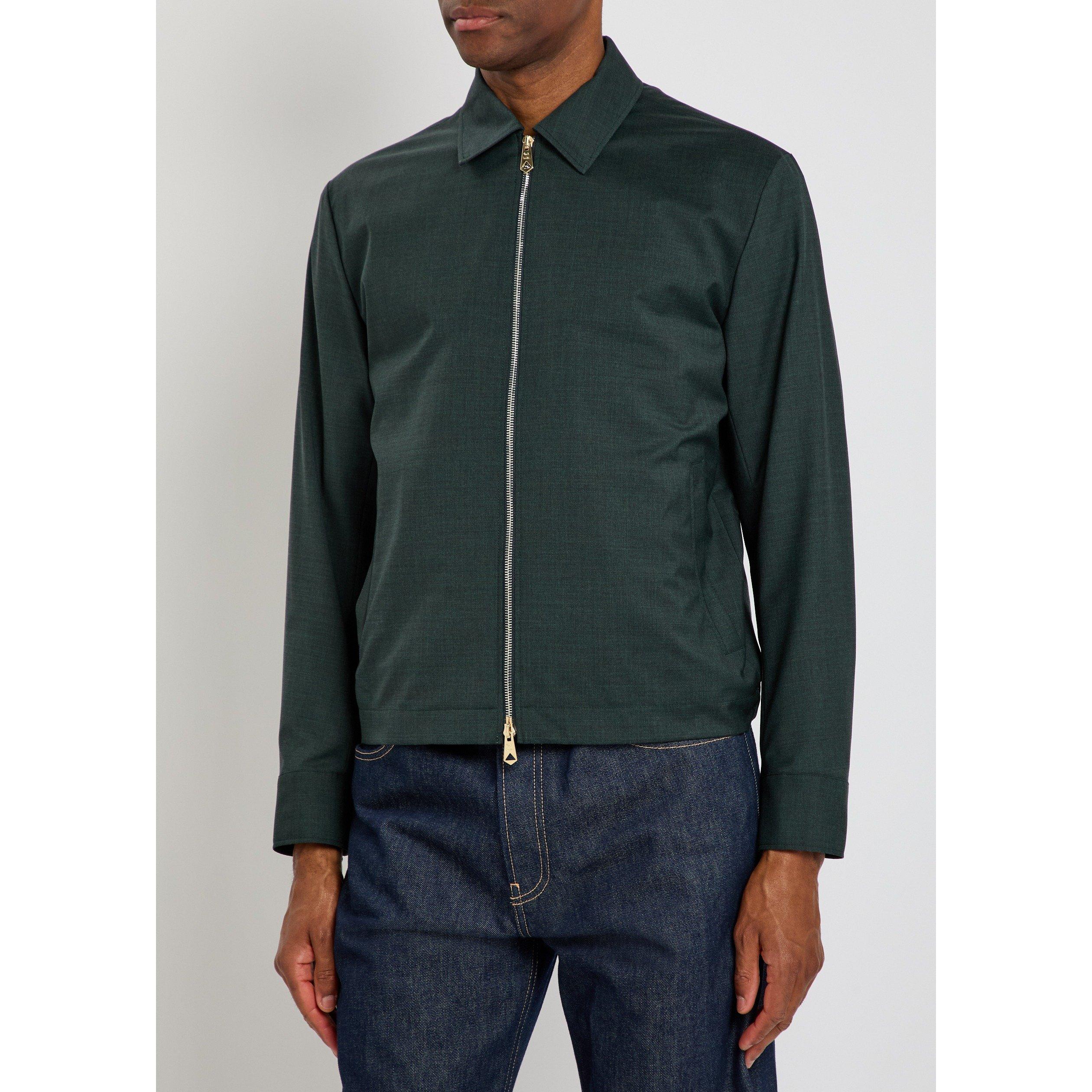 DARK GREEN - Paul Smith - Men's Regular-Fit Harrington Jacket - 2