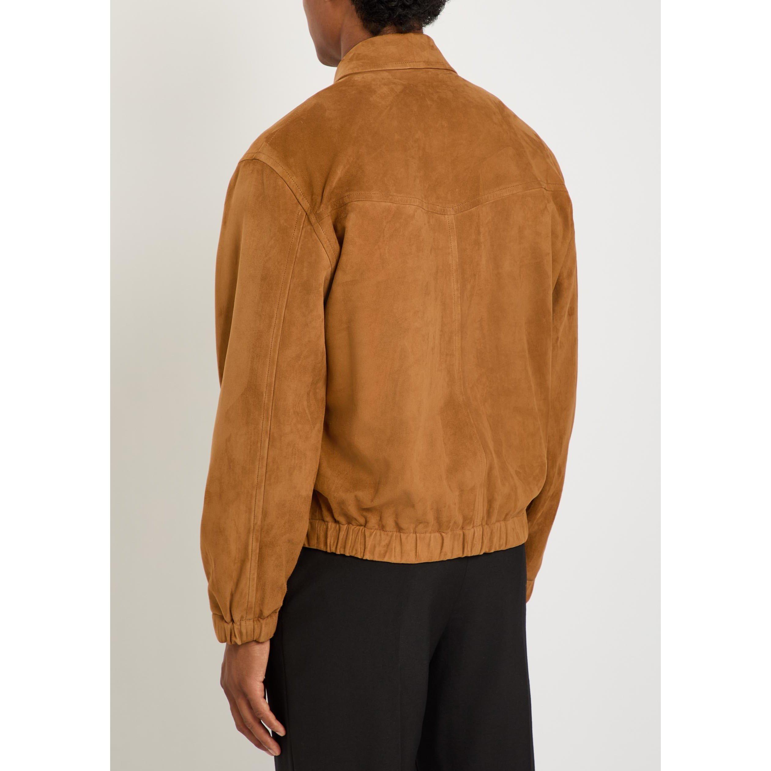 BROWN - Paul Smith - Men's Suede Oversized-Fit Leather Jacket - 3