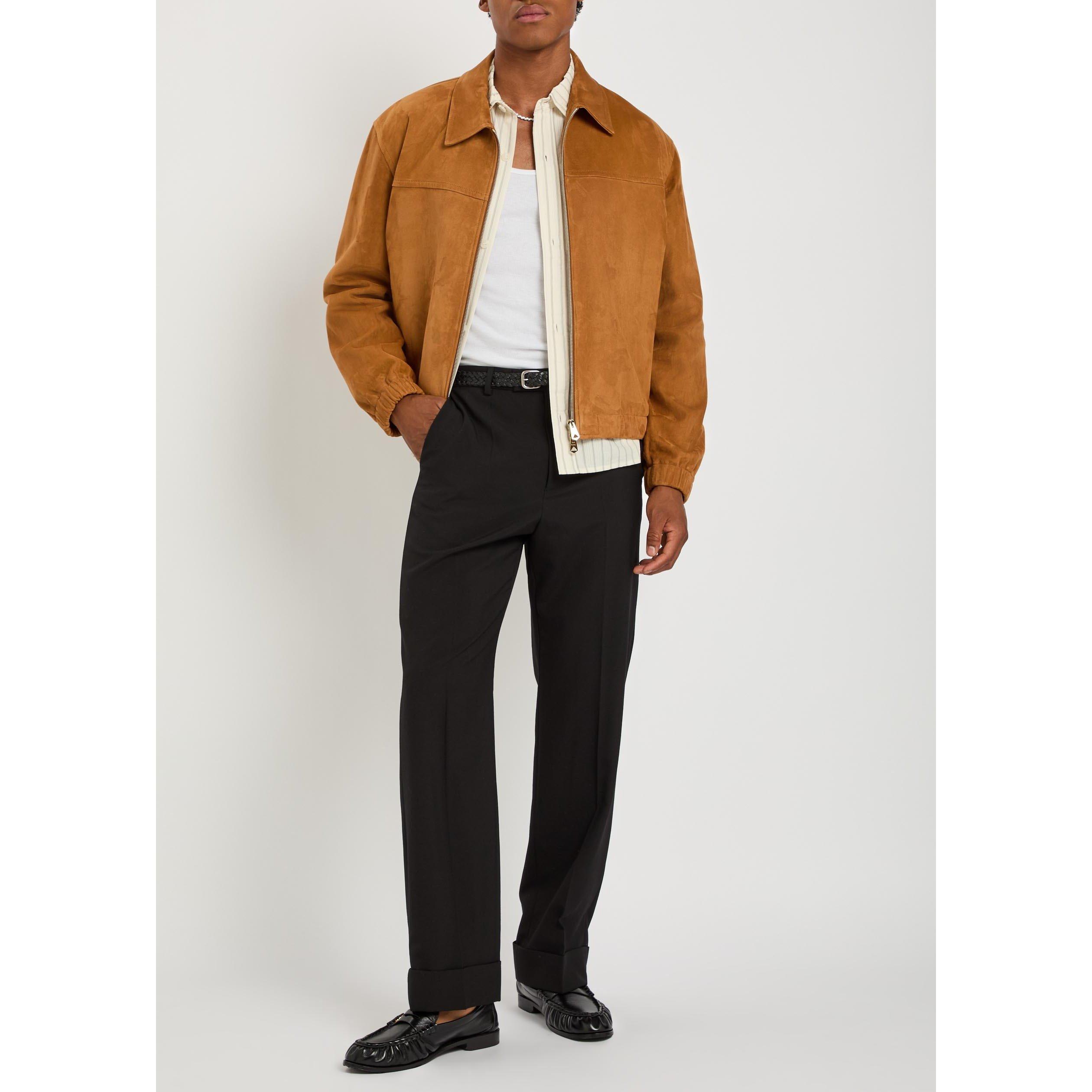 BROWN - Paul Smith - Men's Suede Oversized-Fit Leather Jacket - 5