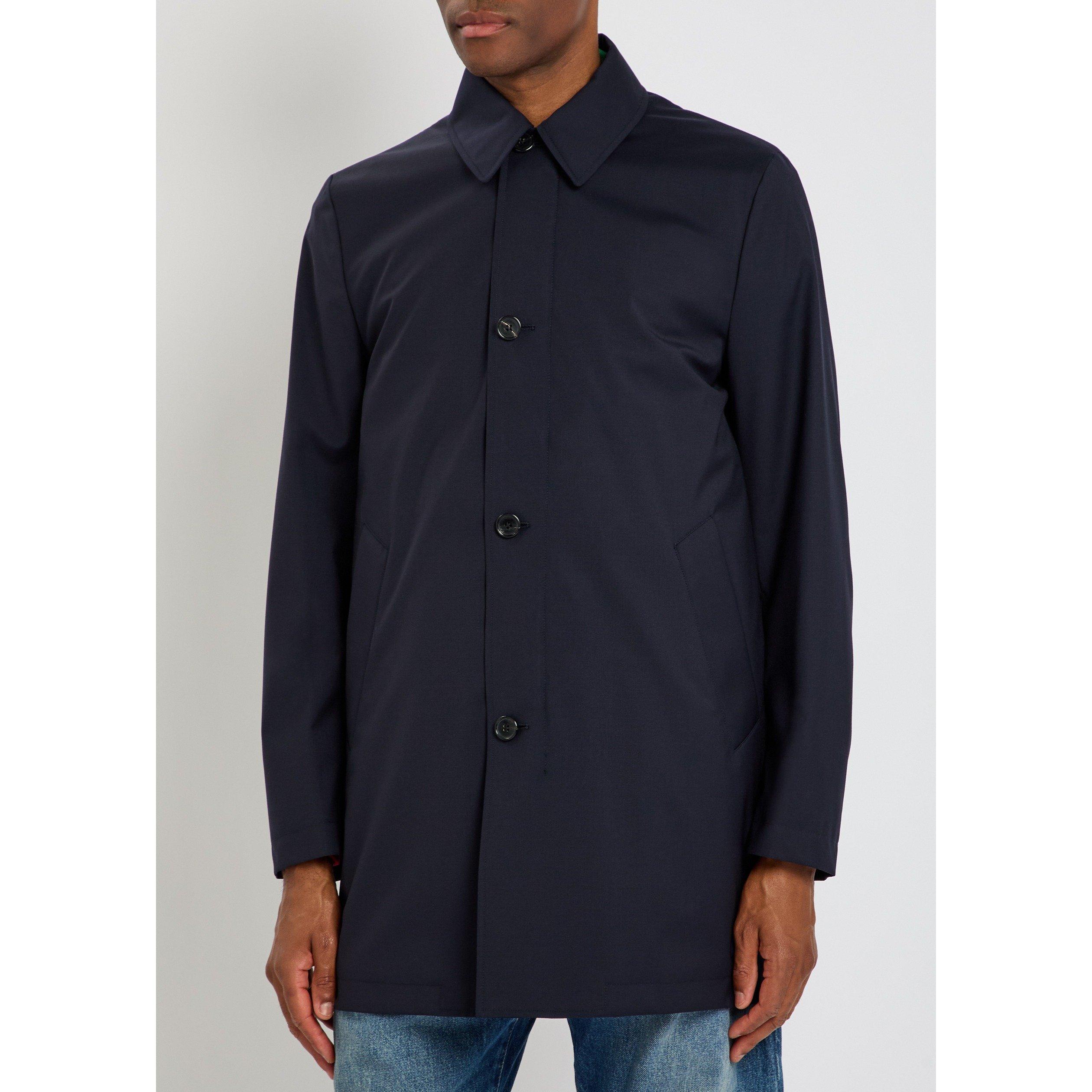 NAVY - Paul Smith - Men's Wool Detachable Quilted Gilet Mac - 2
