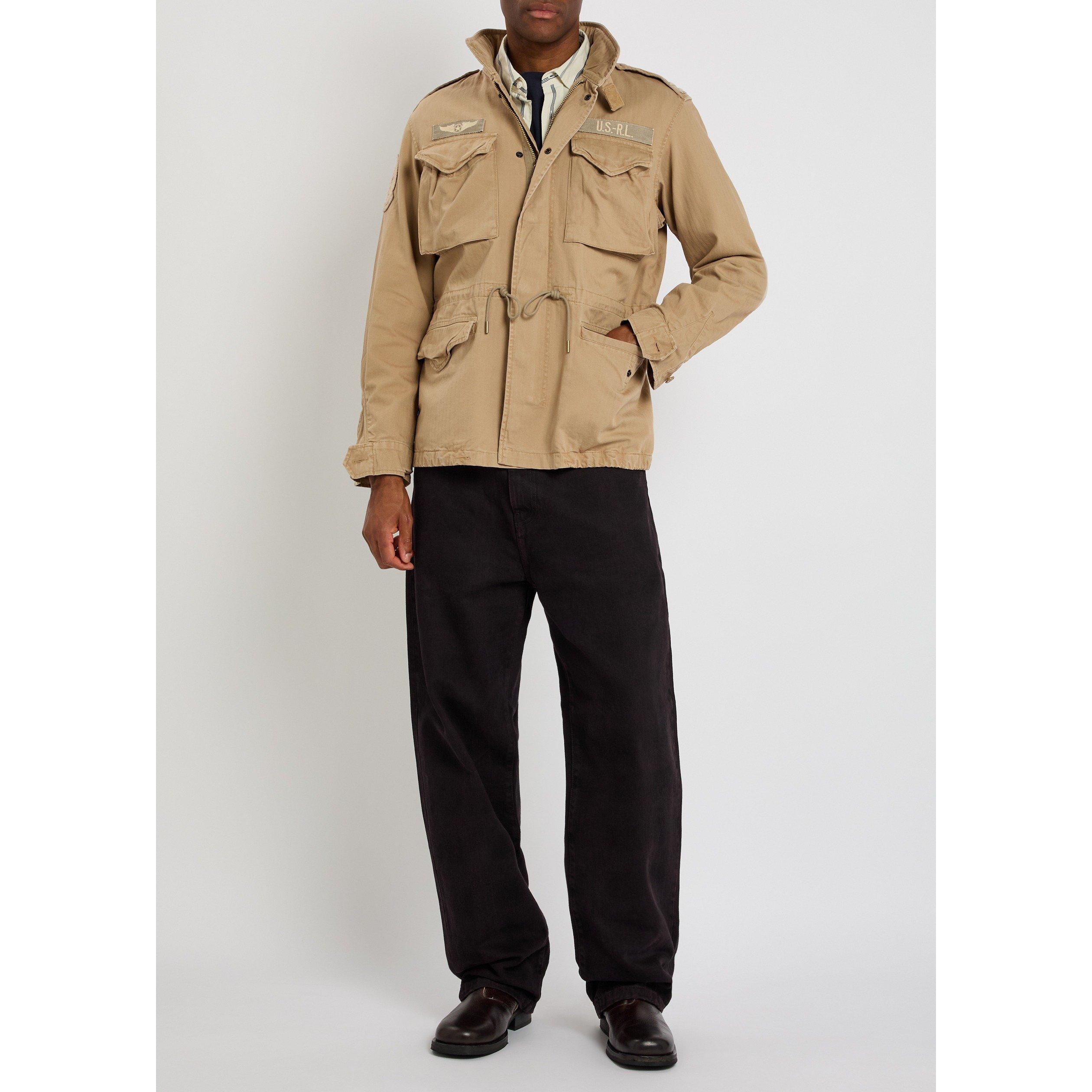 KHAKI - Polo Ralph Lauren - Men's Cotton Relaxed-Fit Field Jacket - 6