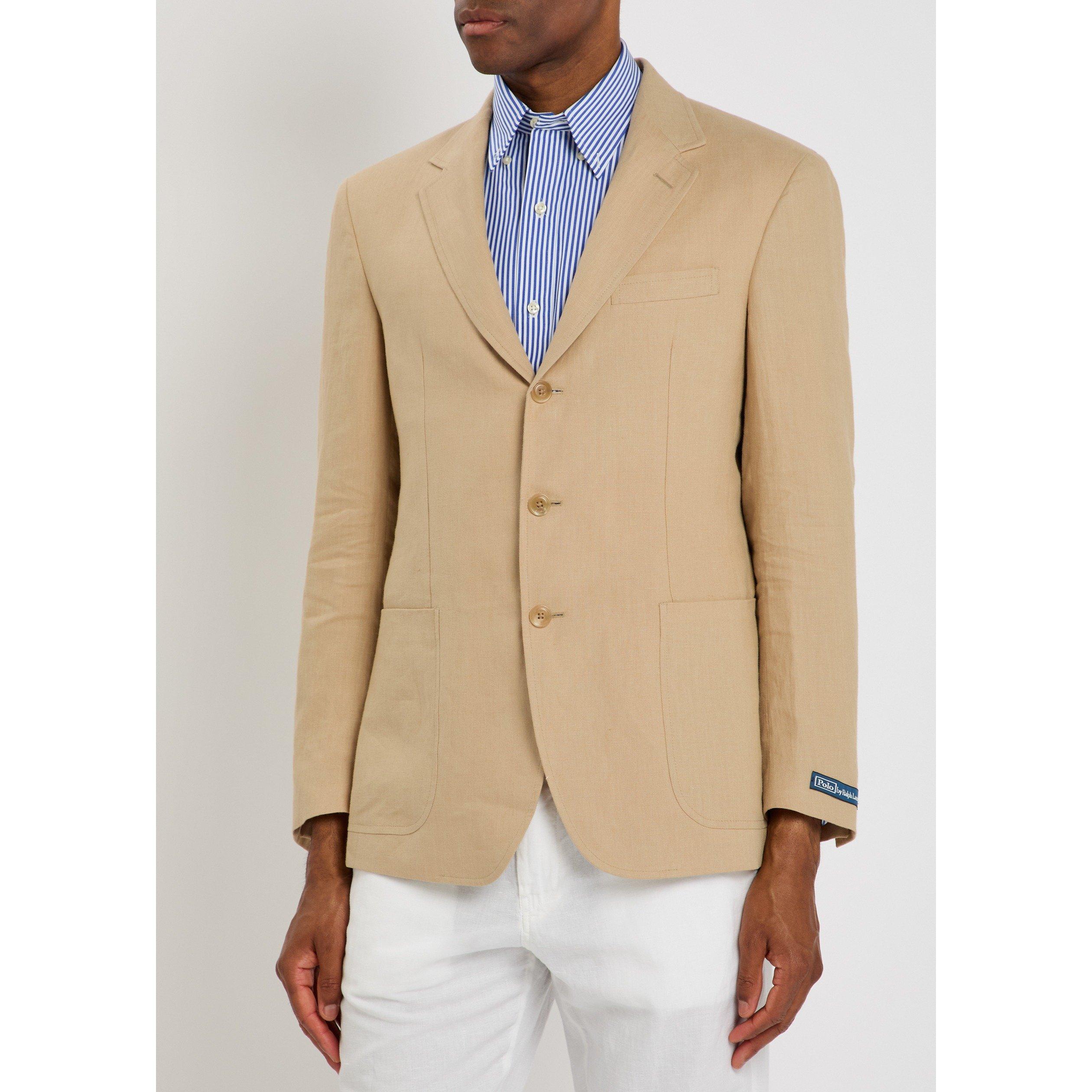 TAN - Polo Ralph Lauren - Men's Linen Blazer - 2