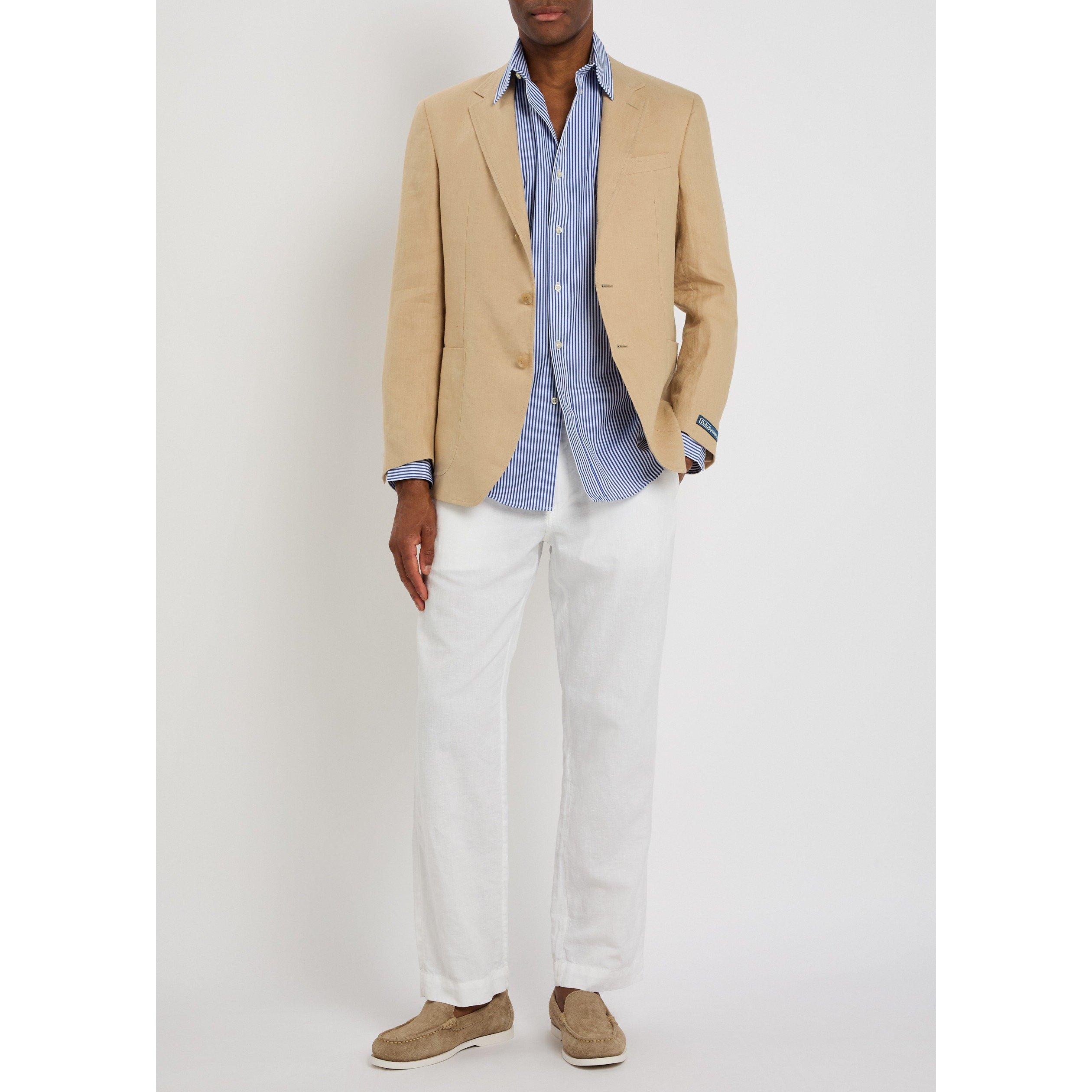 TAN - Polo Ralph Lauren - Men's Linen Blazer - 5