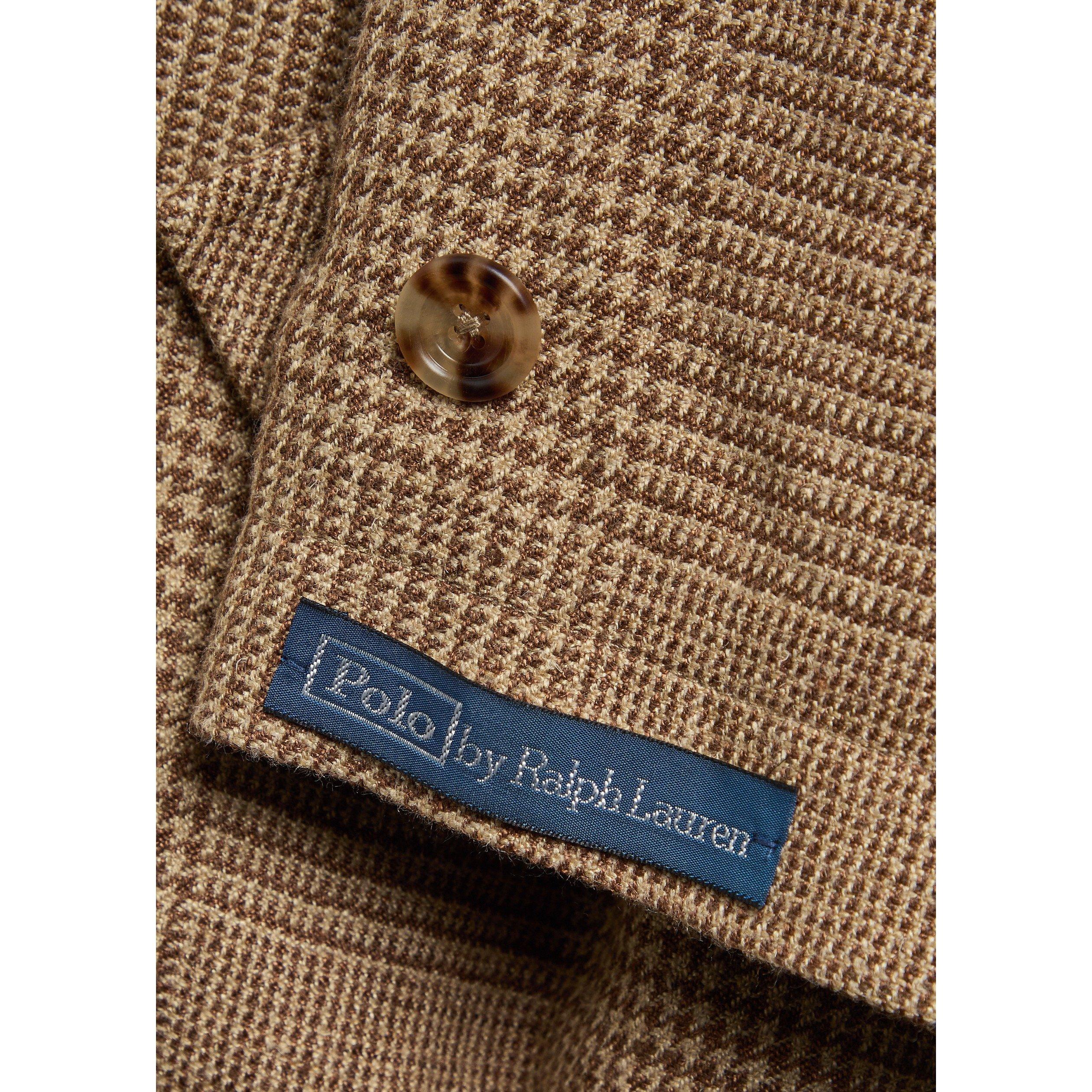 BROWN - Polo Ralph Lauren - Men's Houndstooth Belted Overcoat - 4
