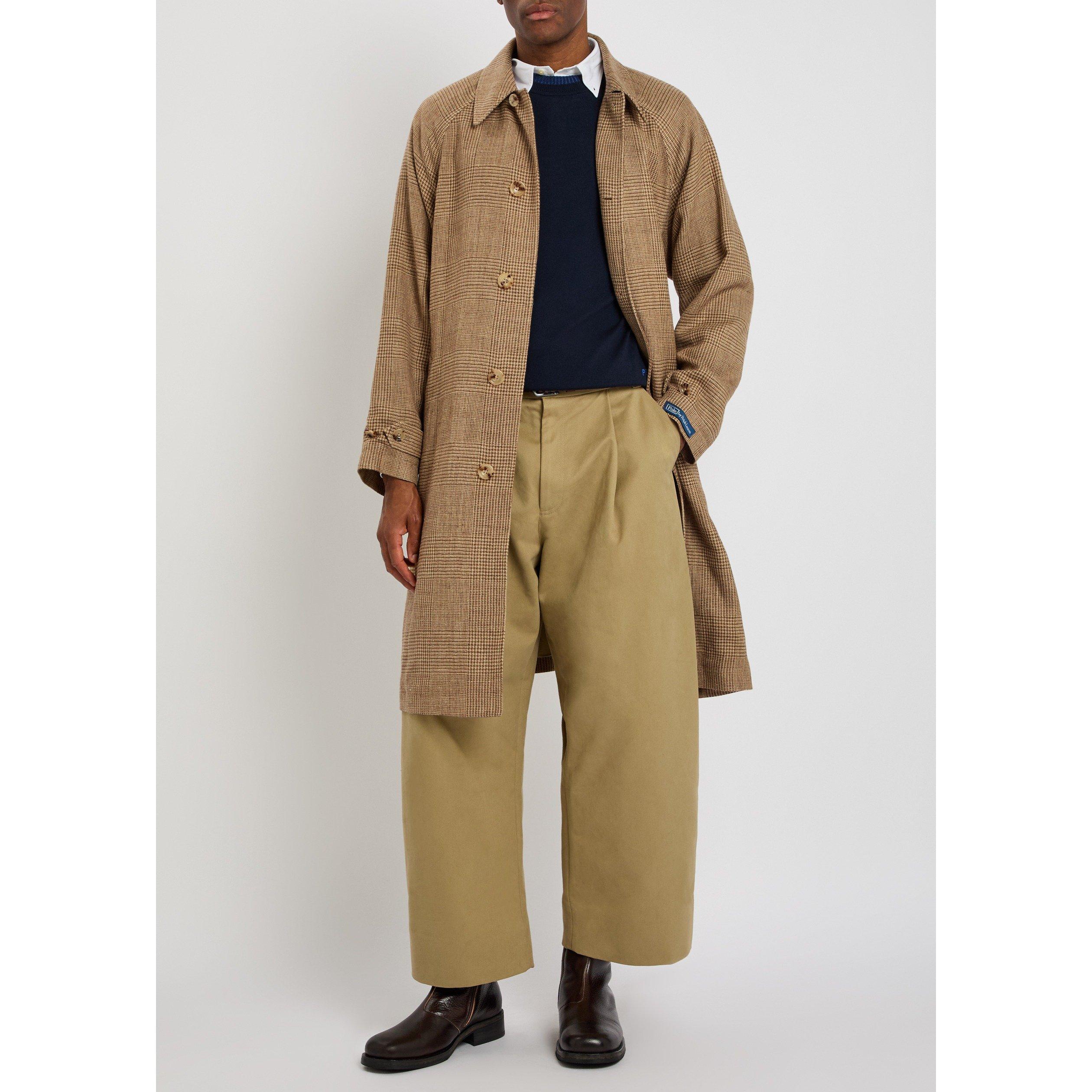 BROWN - Polo Ralph Lauren - Men's Houndstooth Belted Overcoat - 5