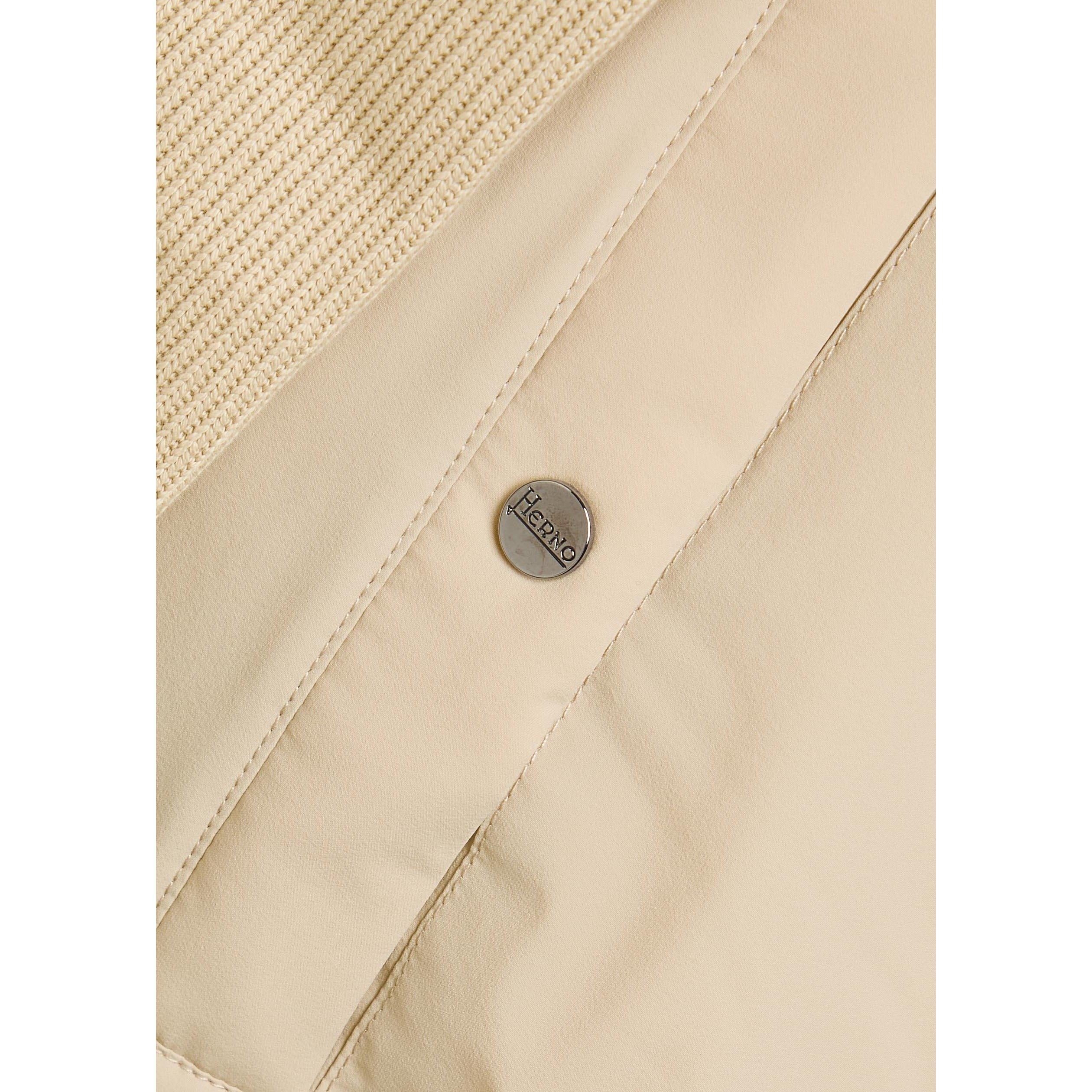 ECRU - Herno - Men's Cotton Long-Sleeve Hooded Puffer Hybrid Jacket - 4